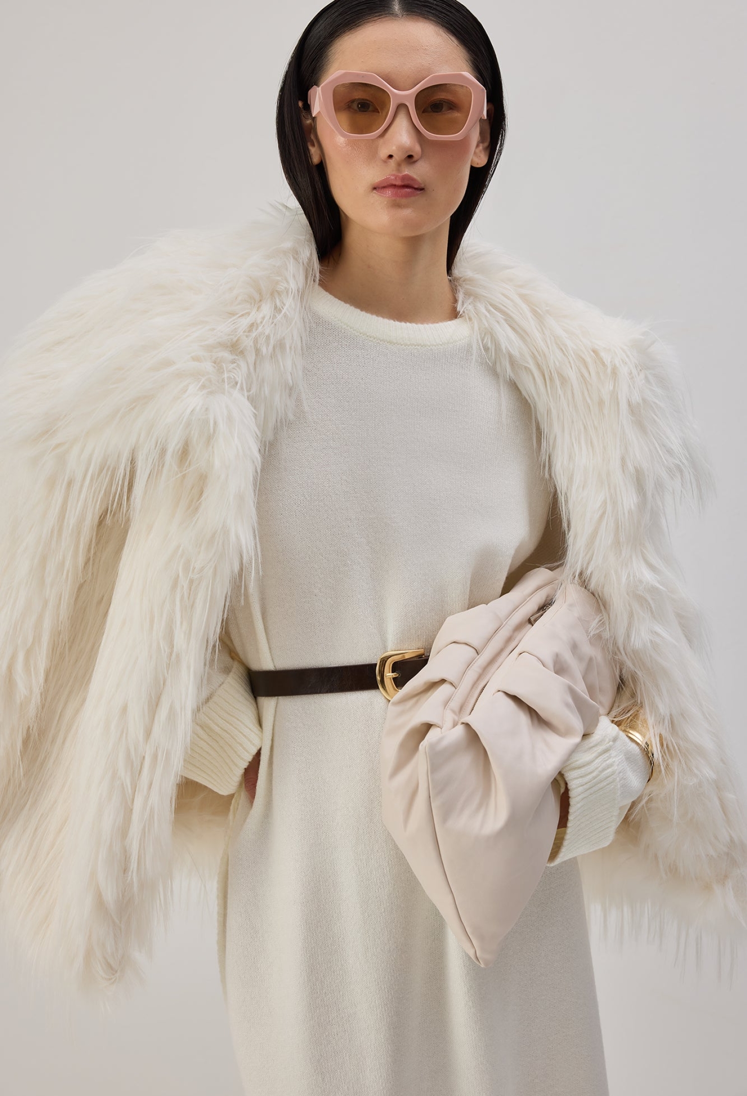 Elegant Beige Sweater Dress With Long Sleeves - Brand: Touche Prive - Women & Kids, Baby Clothes Wholesale - TheBS Women