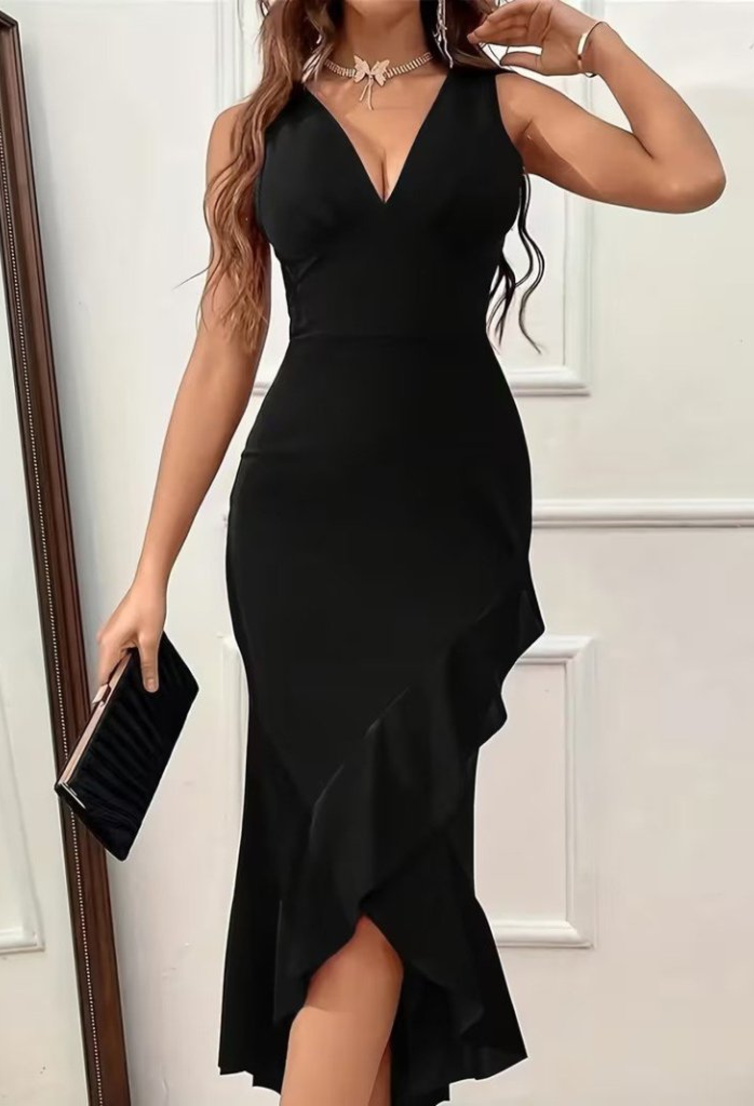 Fit And Flare Sleeveless V-Neck Midi Dress - Brand: Janes - Women & Kids, Baby Clothes Wholesale - TheBS Women