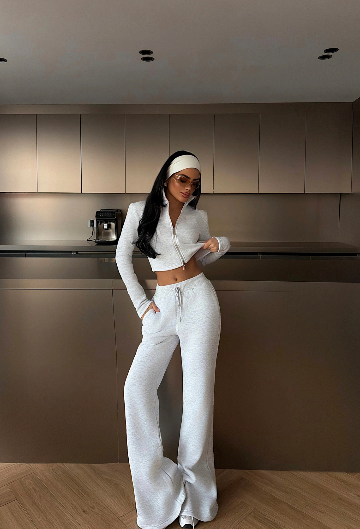 Tracksuit With Zip Up And Wide Leg Joggers - Brand: EYYO ATELIER - Women & Kids, Baby Clothes Wholesale - TheBS Women