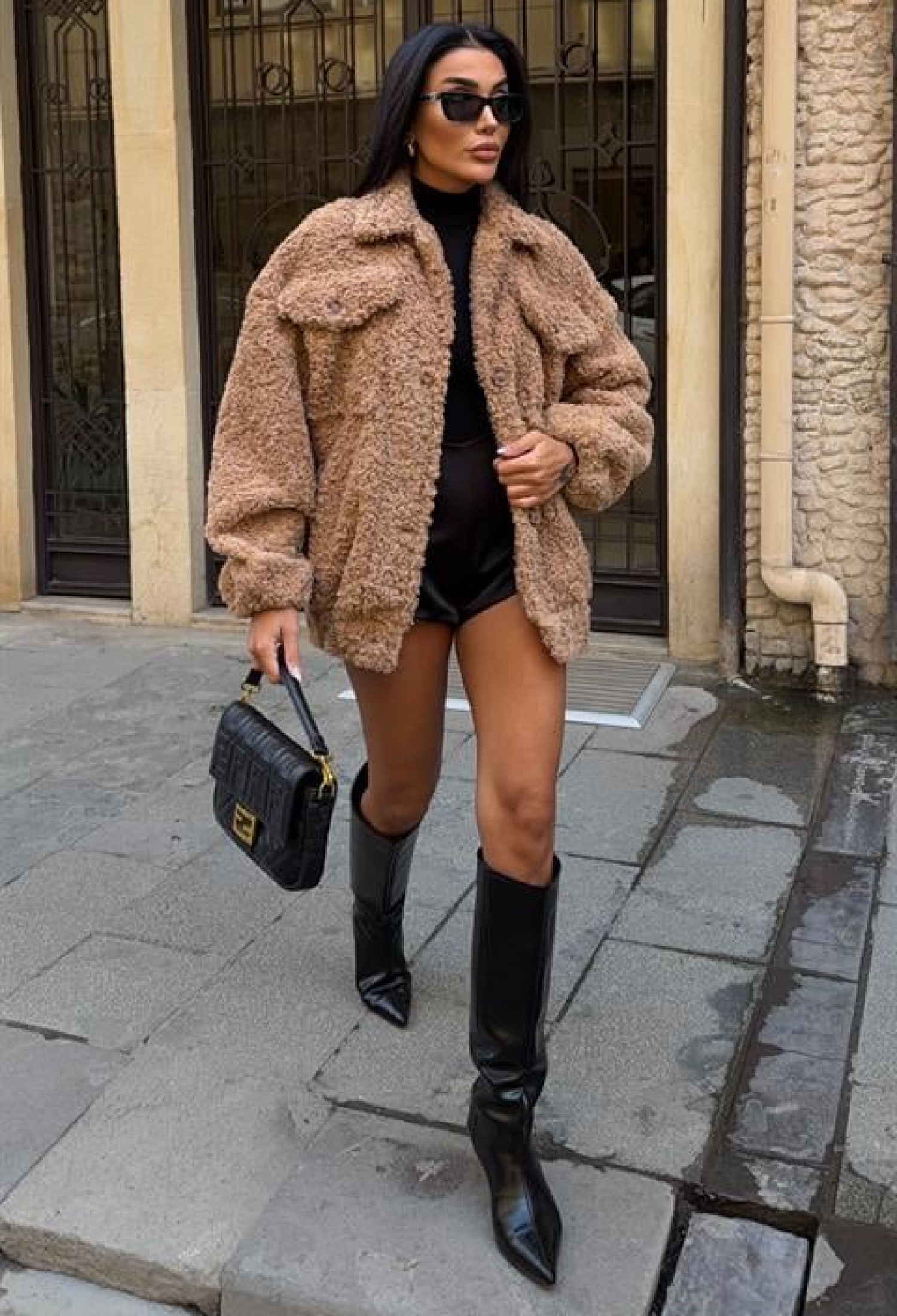 Brown Teddy Jacket With Oversized Fit - Brand: Sobe Istanbul - Women & Kids, Baby Clothes Wholesale - TheBS Women