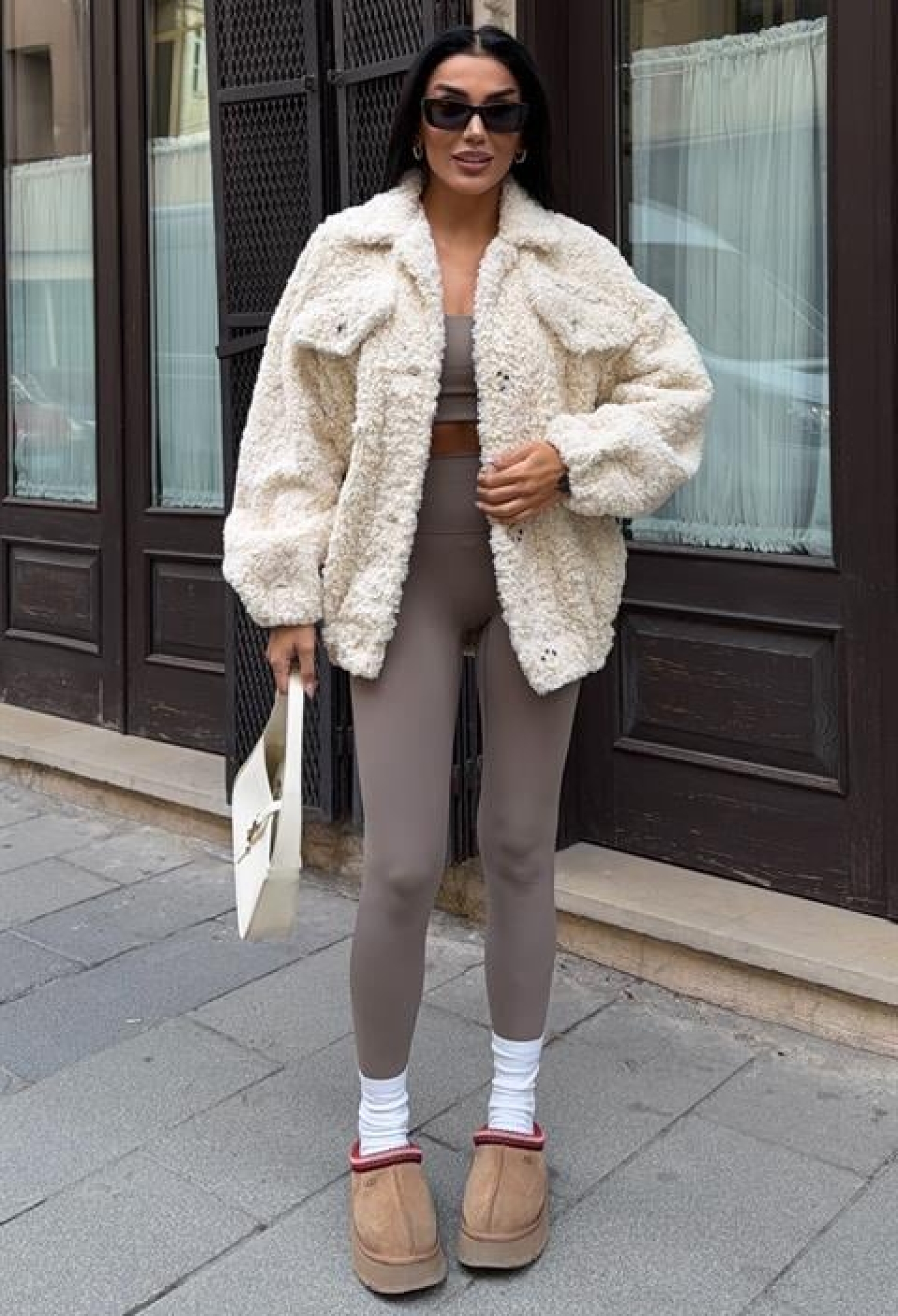 Beige Oversized Fit Casual Streetwear Jacket - Brand: Sobe Istanbul - Women & Kids, Baby Clothes Wholesale - TheBS Women