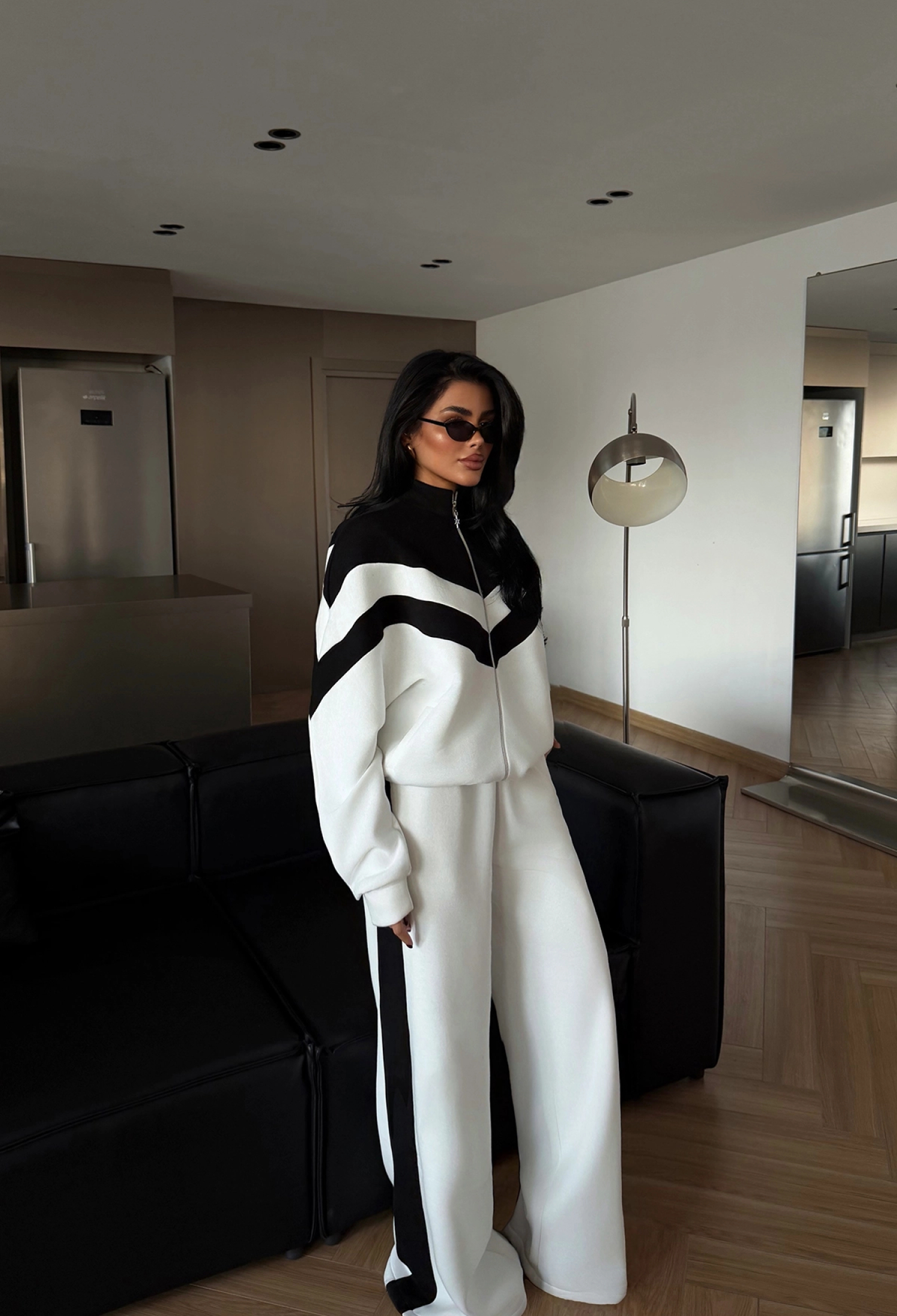 Black Tracksuit Oversized Fit Color Block Palazzo - Brand: EYYO ATELIER - Women & Kids, Baby Clothes Wholesale - TheBS Women