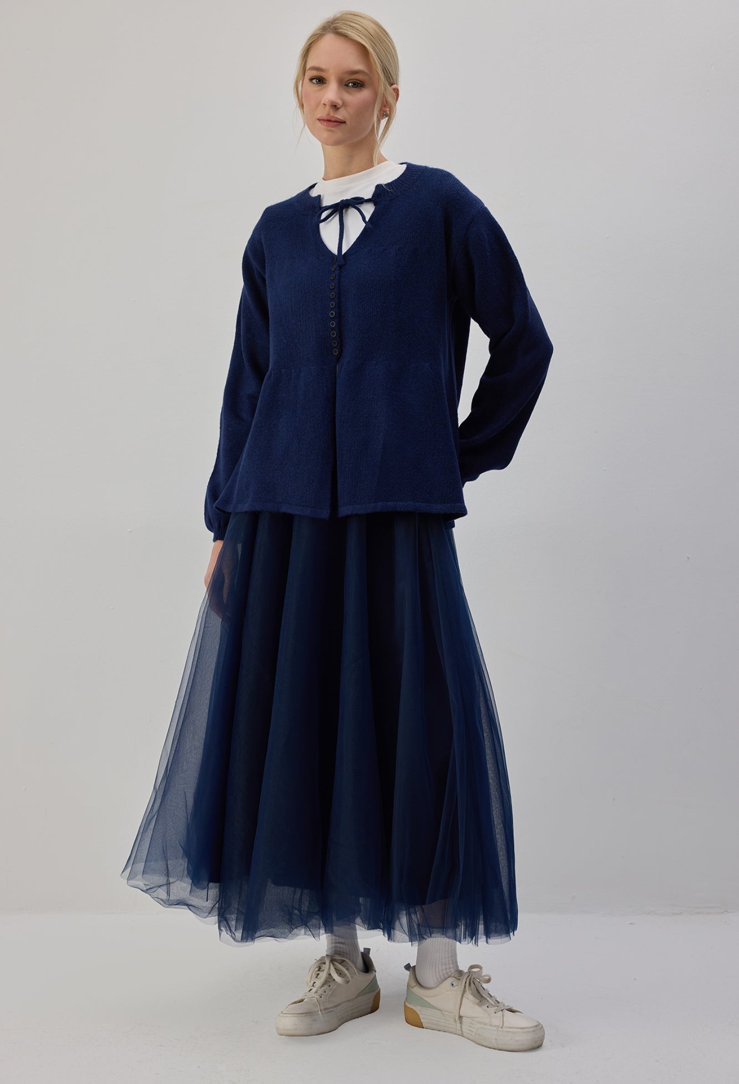 Cardigan - Casual Elegant V-Neck Buttoned - Brand: Touche Prive - Women & Kids, Baby Clothes Wholesale - TheBS Women