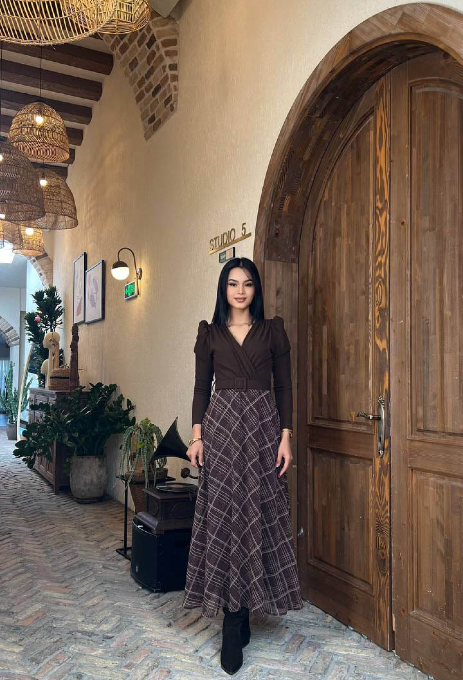 Checkered Fit And Flare Maxi Dress - Brand: Mode Roy - Women & Kids, Baby Clothes Wholesale - TheBS Women