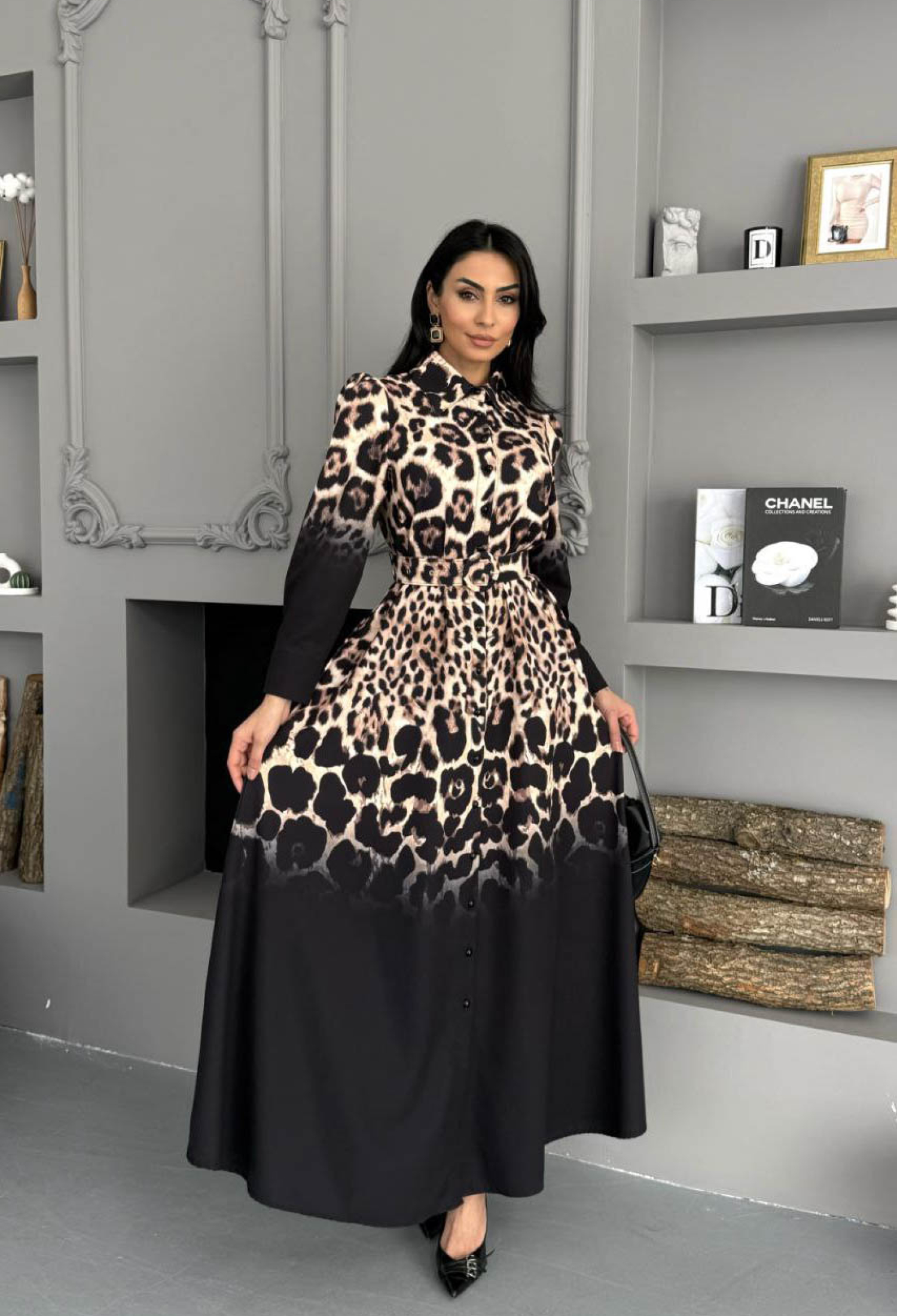 Formal Elegant Animal Print Shirt Dress - Brand: Mode Roy - Women & Kids, Baby Clothes Wholesale - TheBS Women