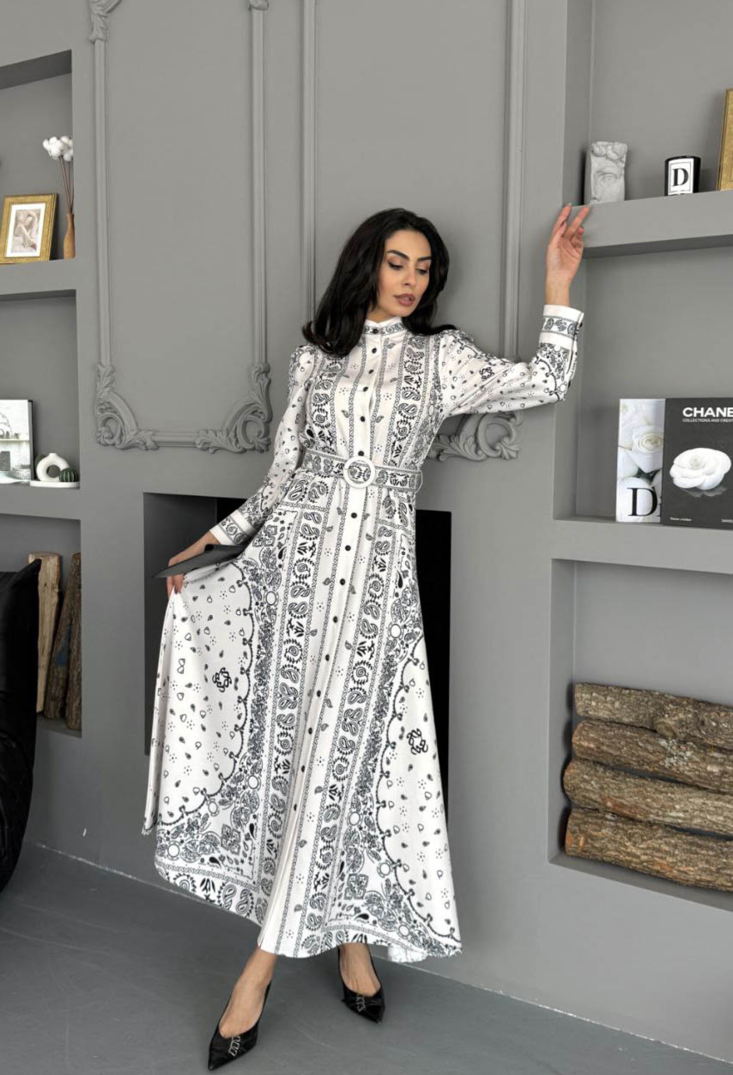Elegant Modest Floor Length Shirt Dress - Brand: Mode Roy - Women & Kids, Baby Clothes Wholesale - TheBS Women