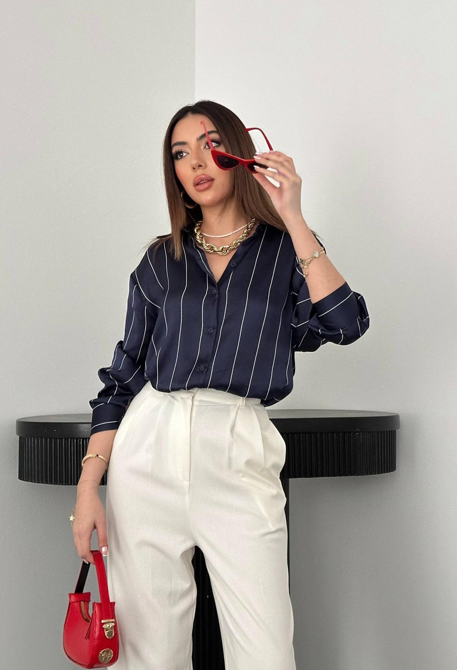 Striped Formal Buttoned Shirt - Brand: Elisa - Women & Kids, Baby Clothes Wholesale - TheBS Women