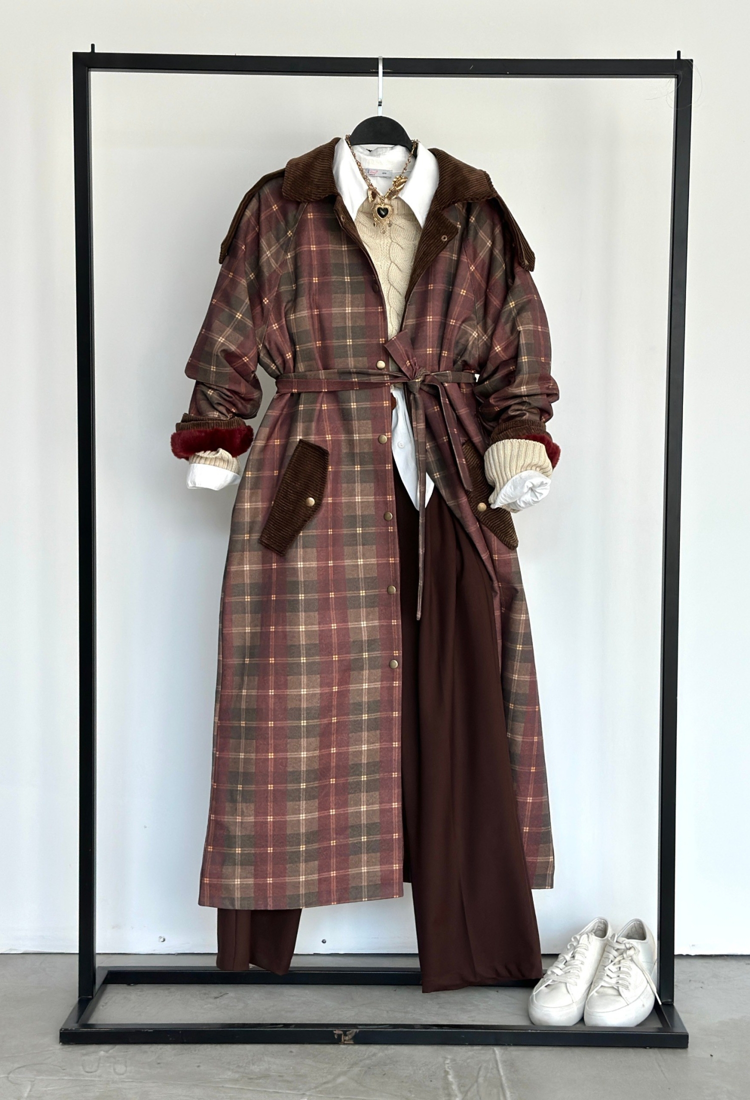 Brown Retro Casual Elegant Preppy Vintage Trenchcoat - Brand: Cream Rouge - Women & Kids, Baby Clothes Wholesale - TheBS Women