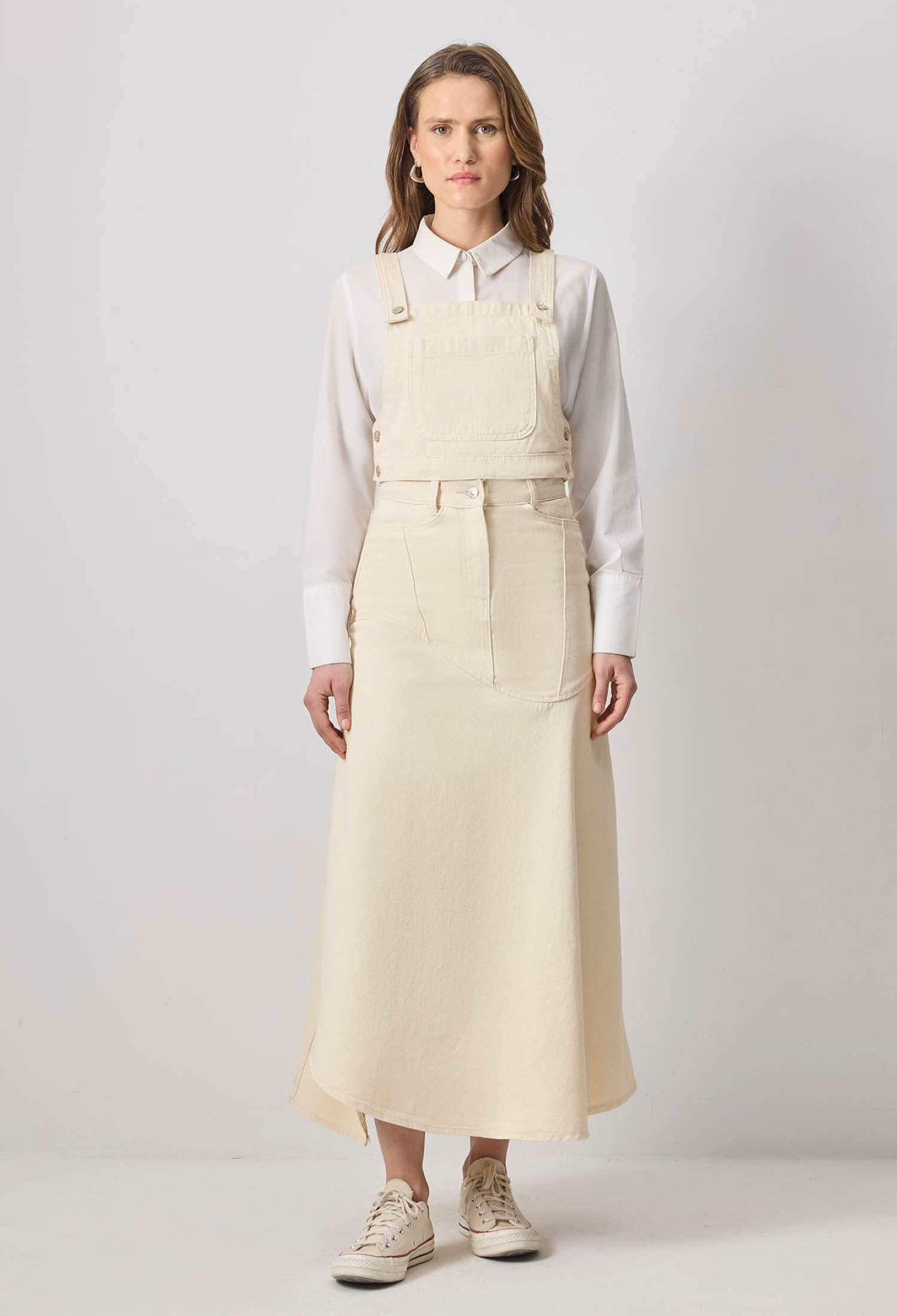 Beige Modest Polo Neck Blouse Long Sleeve - Brand: Touche Prive - Women & Kids, Baby Clothes Wholesale - TheBS Women