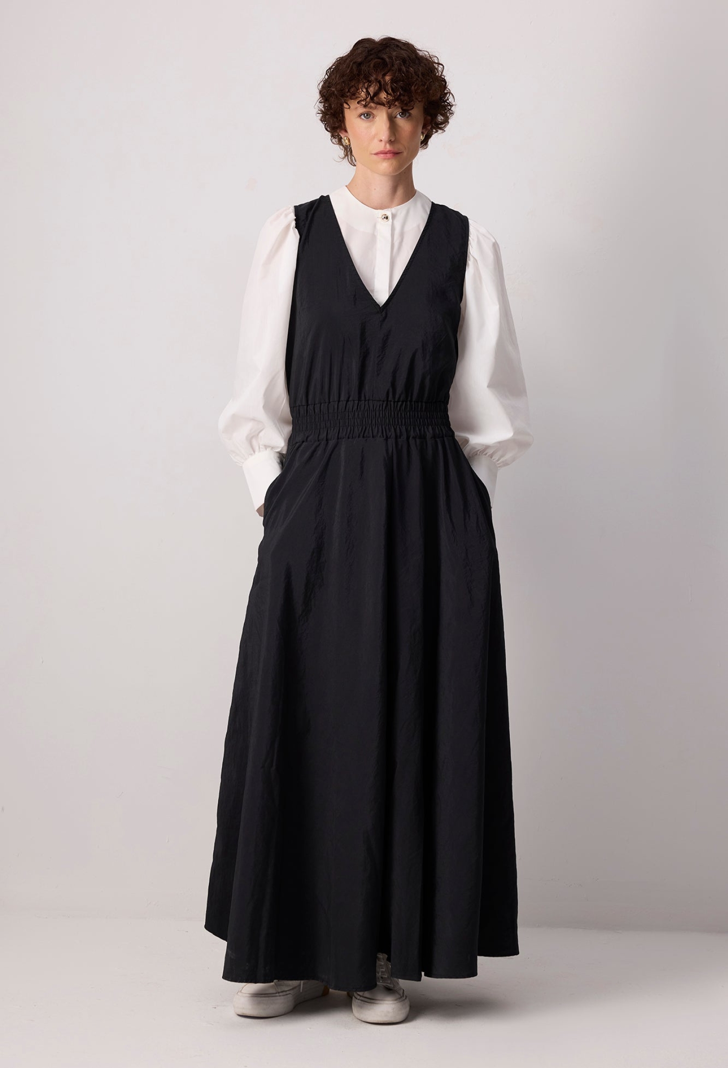 Black Elegant A-Line Floor Length Dress - Brand: Touche Prive - Women & Kids, Baby Clothes Wholesale - TheBS Women