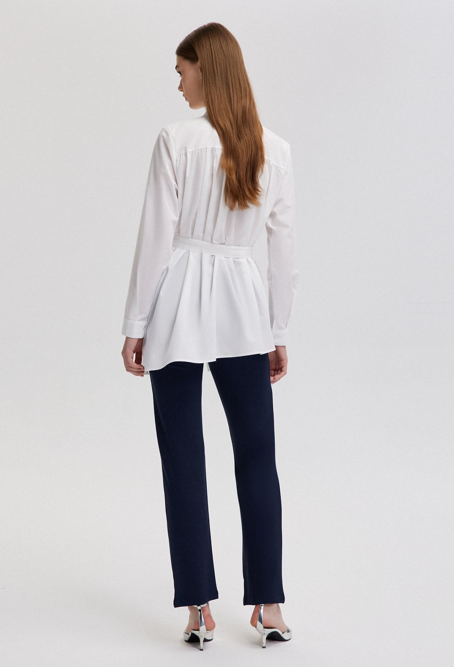 White Elegant Grandad Neck Shirt - Brand: Touche Prive - Women & Kids, Baby Clothes Wholesale - TheBS Women