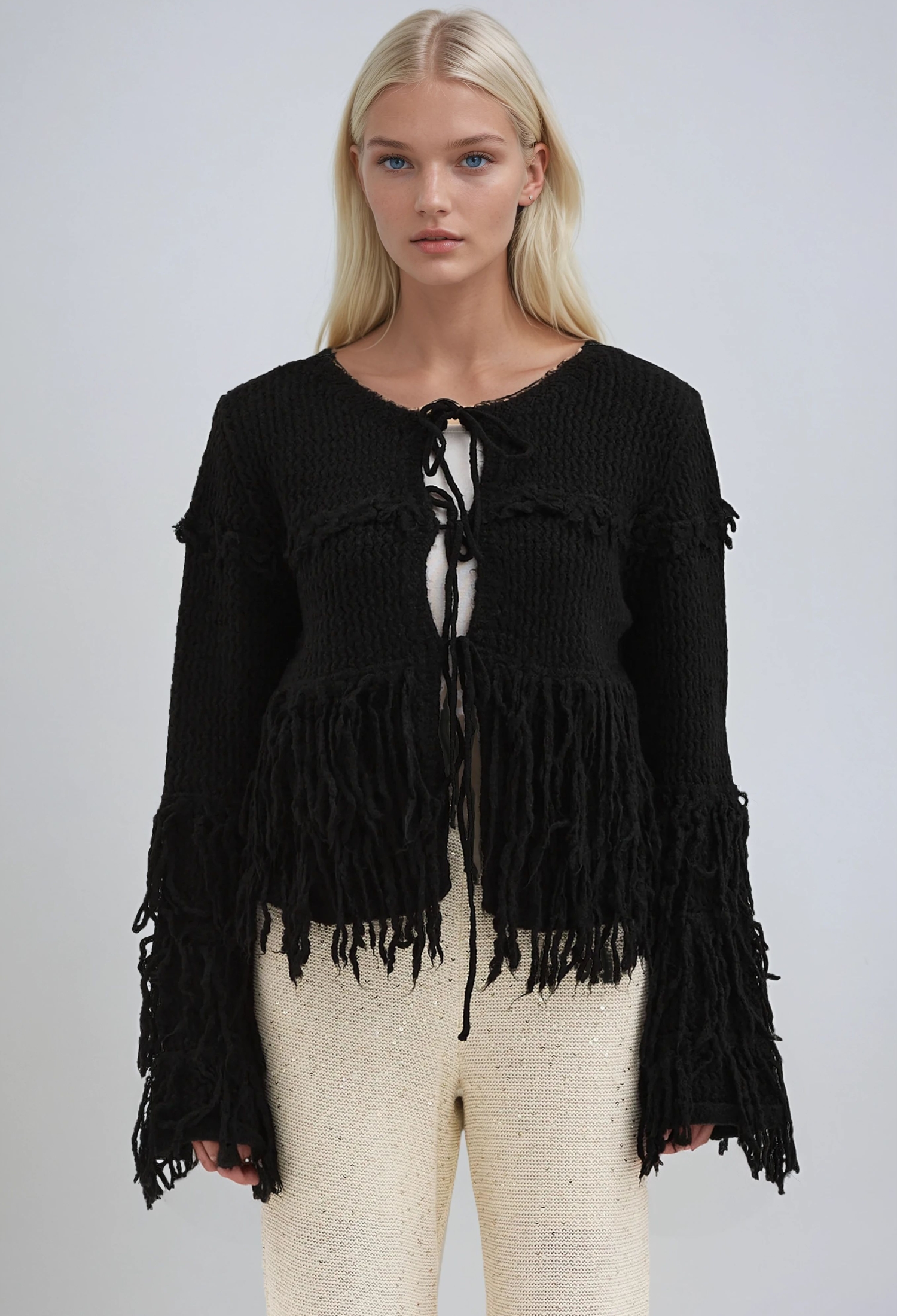 Casual Tie Cardigan With Round Neck - Brand: Sobe Istanbul - Women & Kids, Baby Clothes Wholesale - TheBS Women