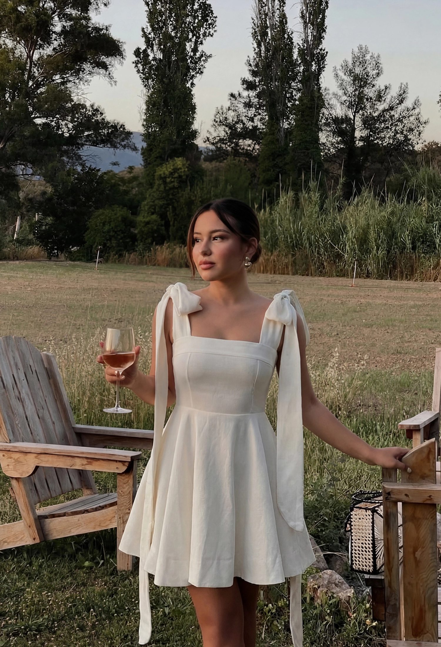 White Fit And Flare Mini Dress With Square Neck - Brand: EYYO ATELIER - Women & Kids, Baby Clothes Wholesale - TheBS Women