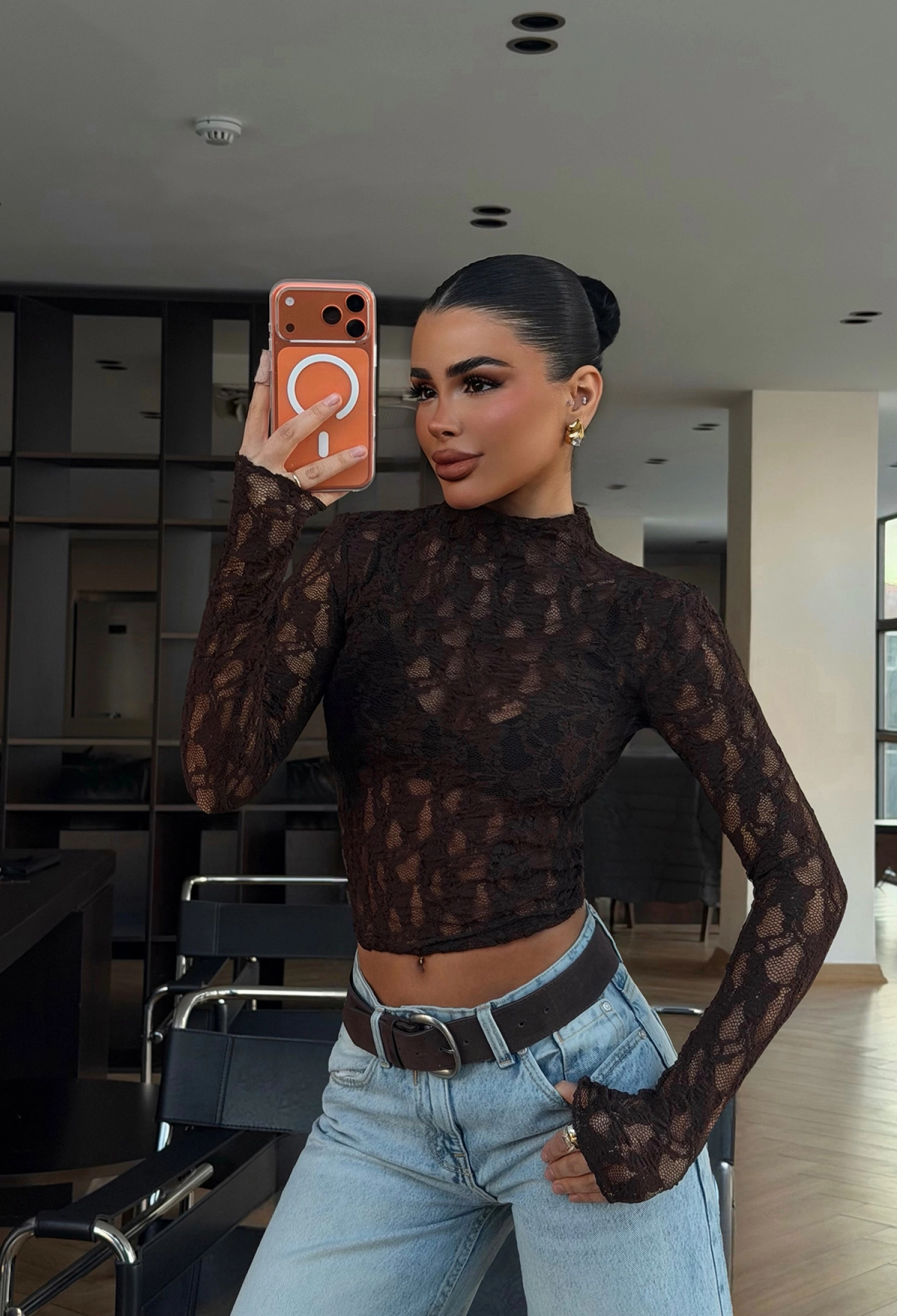 Black Floral Slim Fit Crop Blouse - Brand: EYYO ATELIER - Women & Kids, Baby Clothes Wholesale - TheBS Women