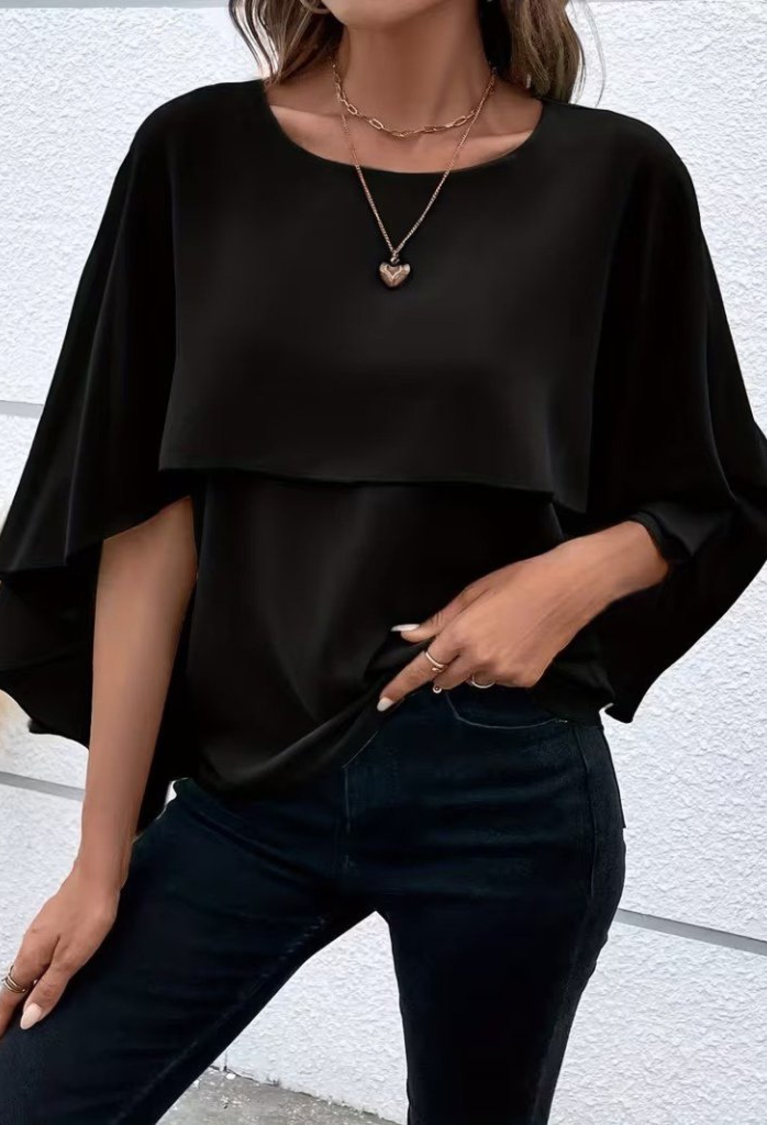 Blouse Elegant Formal Casual 3/4 Cape Sleeve - Brand: Janes - Women & Kids, Baby Clothes Wholesale - TheBS Women