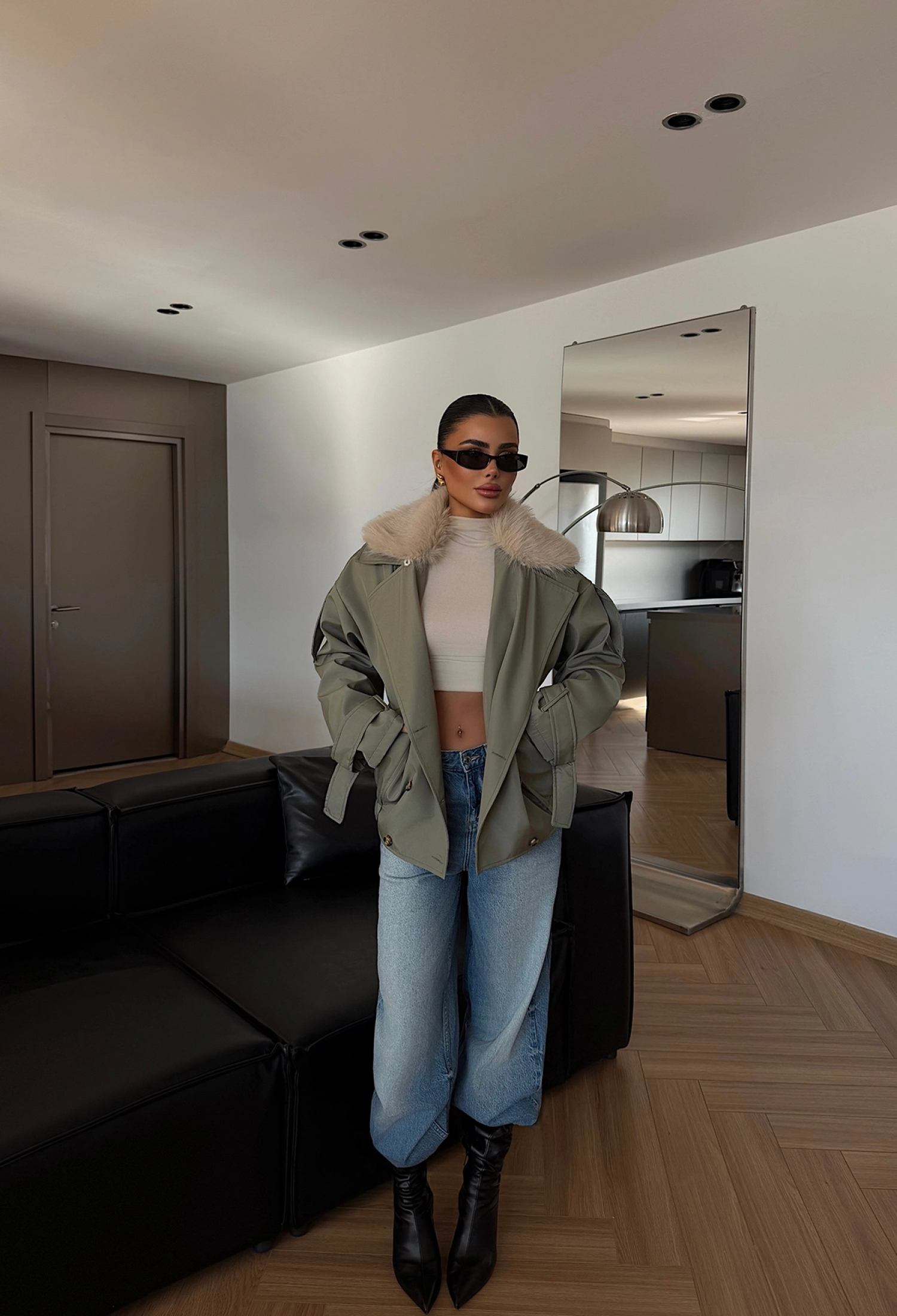 Khaki Double-Breasted Blazer Jacket - Brand: EYYO ATELIER - Women & Kids, Baby Clothes Wholesale - TheBS Women