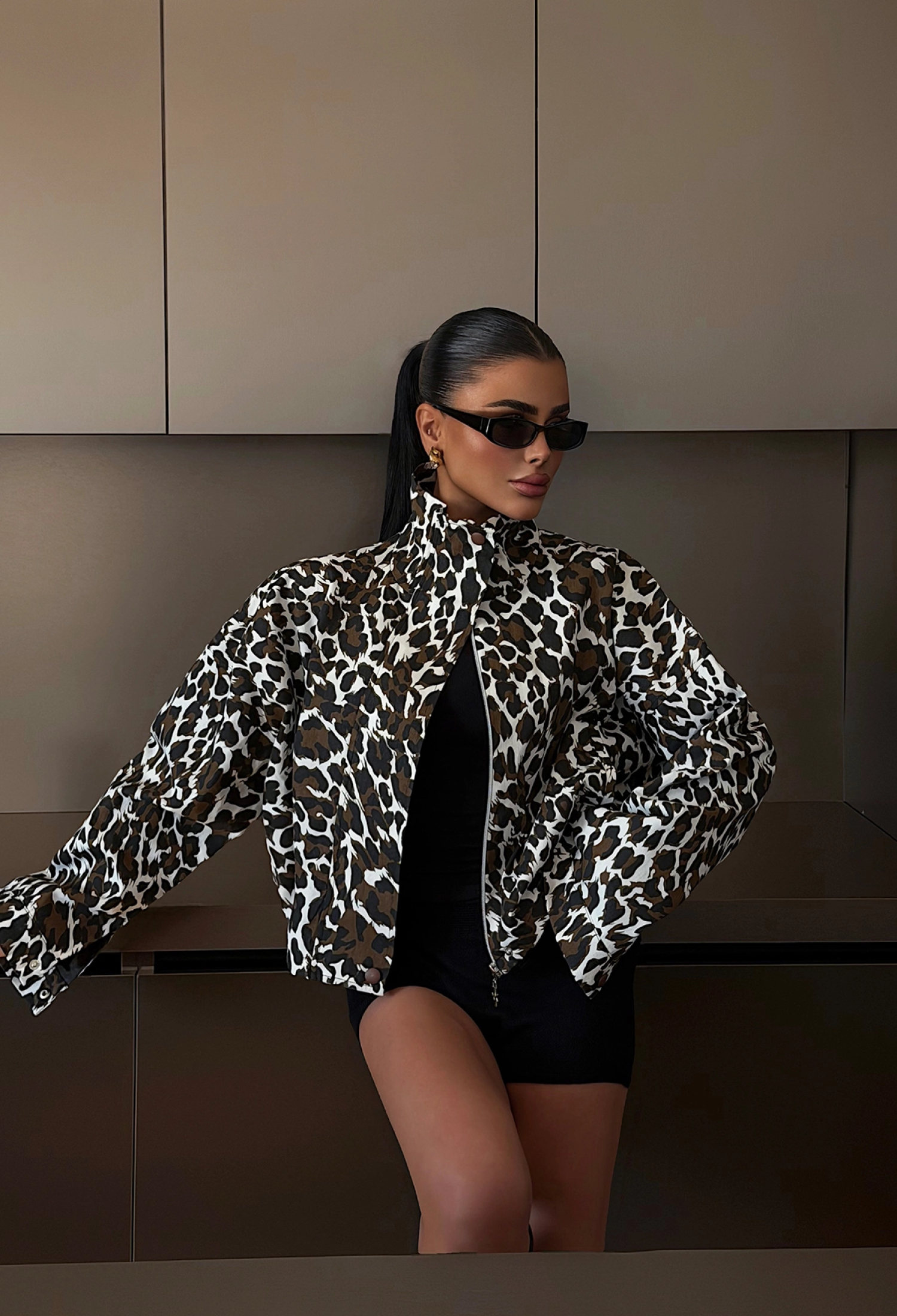 Brown Oversized Fit Streetwear Windbreaker Jacket - Brand: EYYO ATELIER - Women & Kids, Baby Clothes Wholesale - TheBS Women