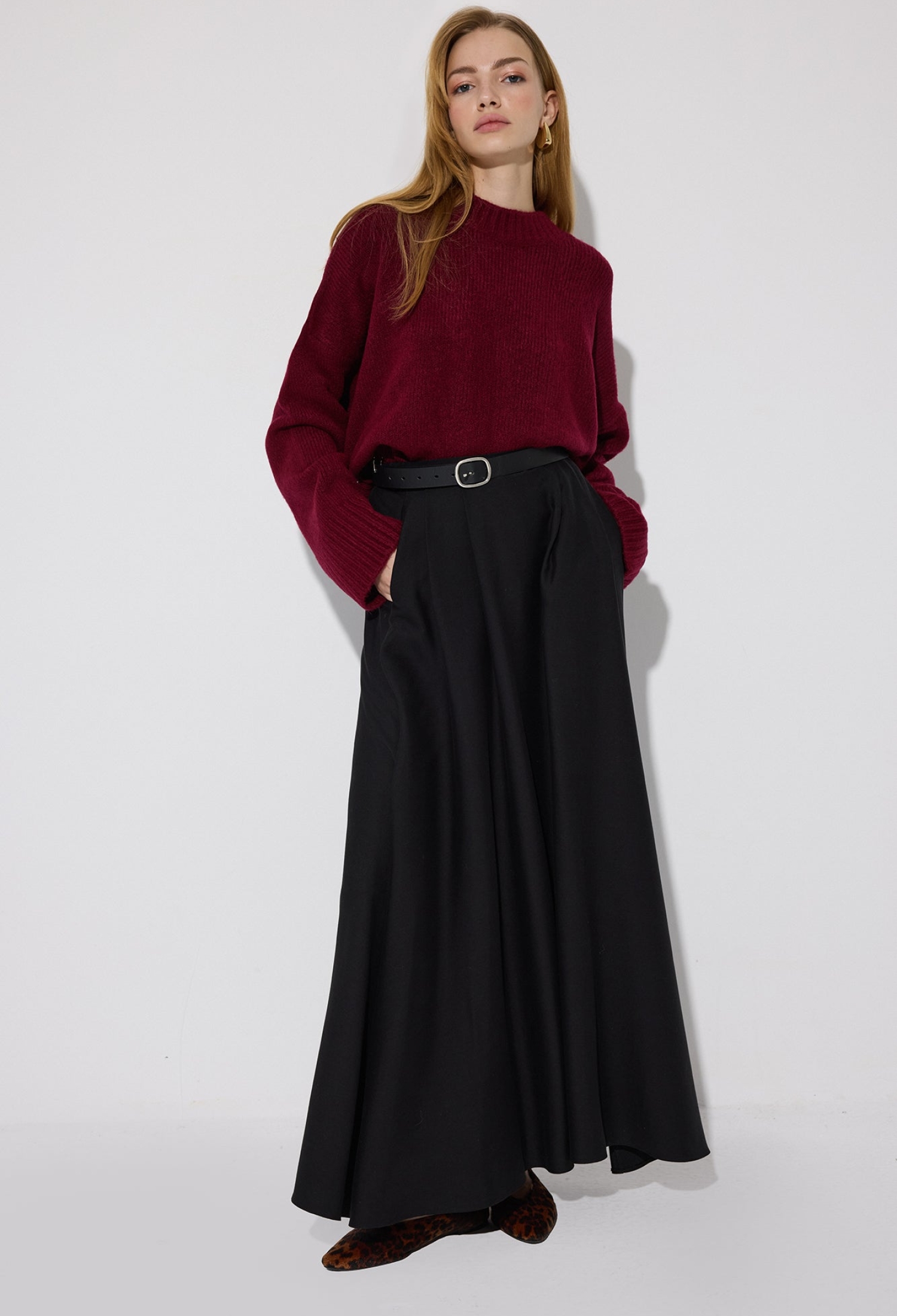 Elegant Flared Maxi Skirt With High Waist - Brand: Touche Prive - Women & Kids, Baby Clothes Wholesale - TheBS Women