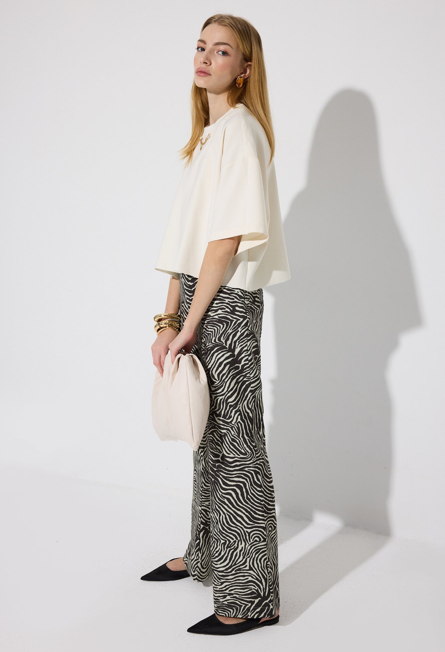 Black Zebra Print Flare Leg High Waist Bootcut Pants - Brand: Touche Prive - Women & Kids, Baby Clothes Wholesale - TheBS Women