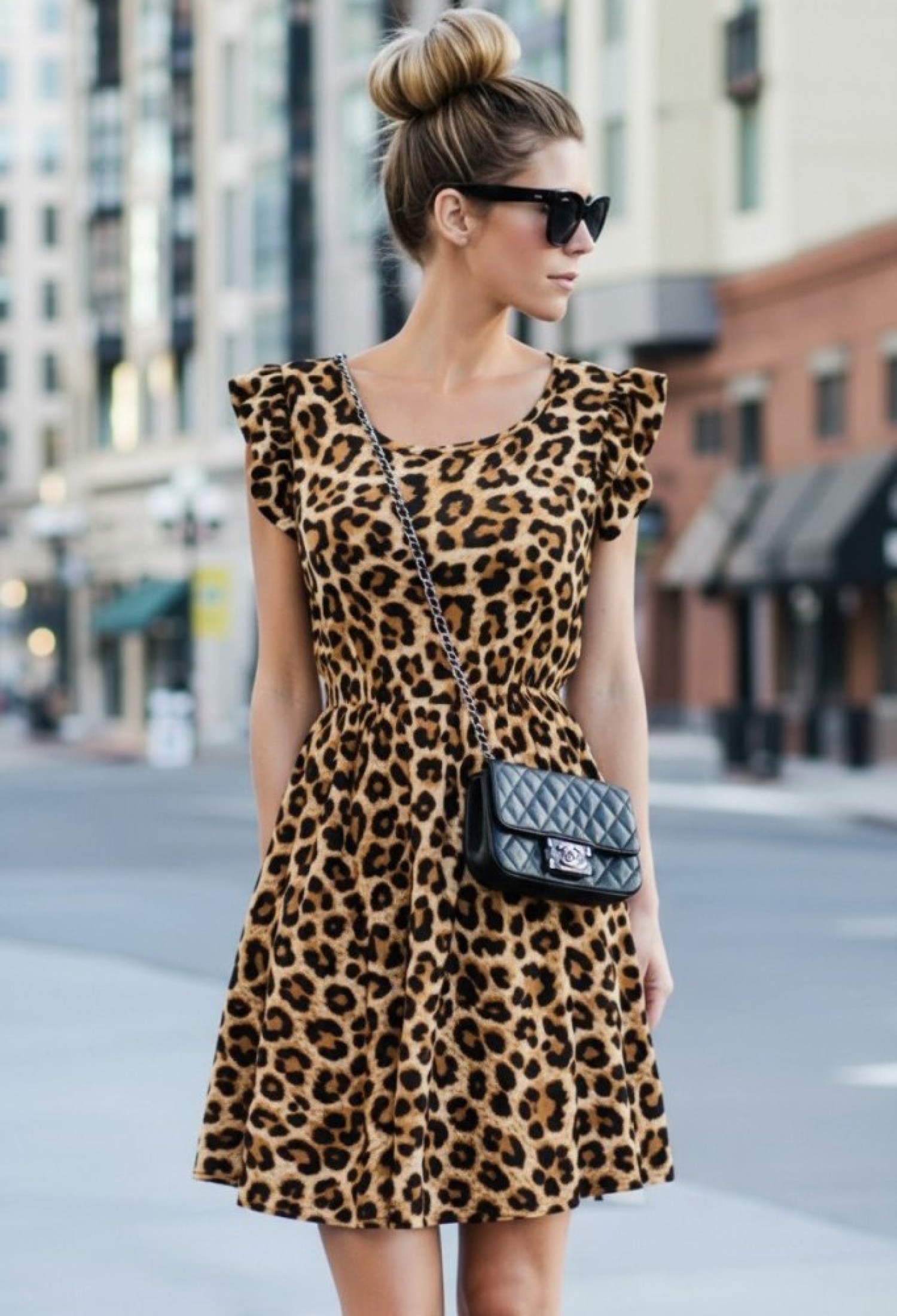 Brown Leopard Print A-Line Mini Dress - Brand: Janes - Women & Kids, Baby Clothes Wholesale - TheBS Women