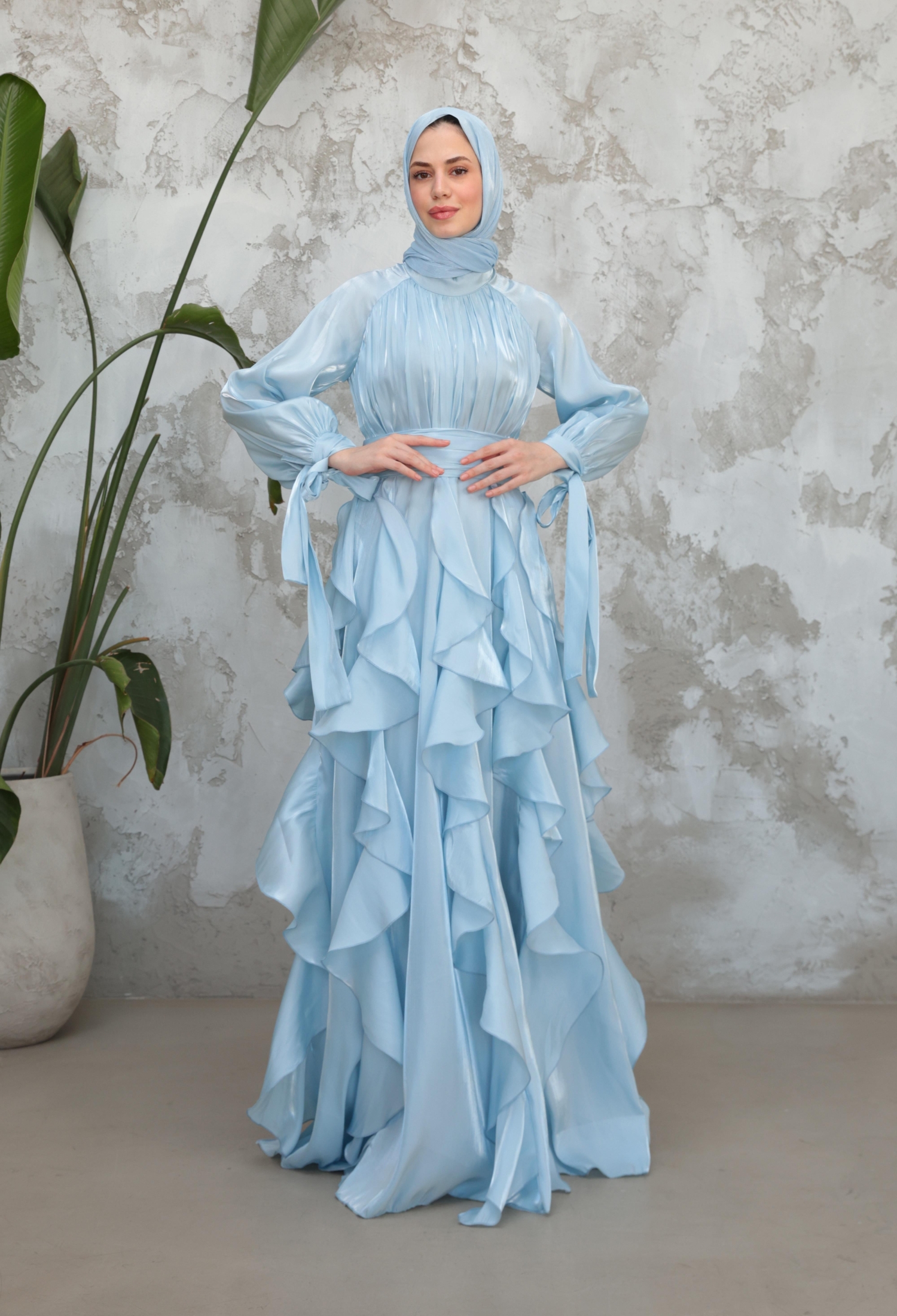 Elegant Modest Formal A-Line Dress - Brand: Hulya Keser - Women & Kids, Baby Clothes Wholesale - TheBS Women