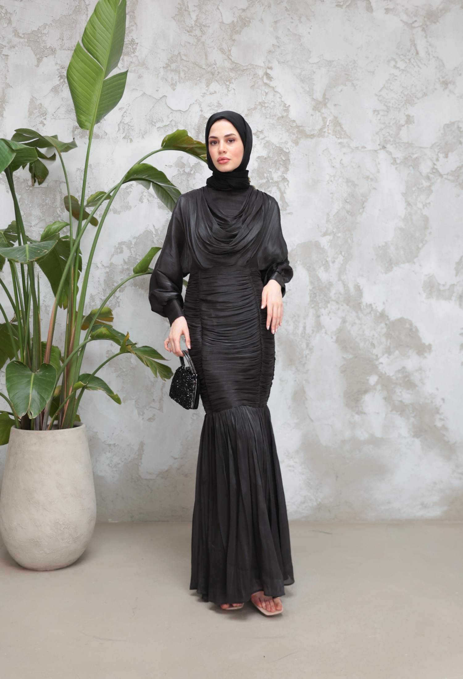 ElegantFit And Flare Dress With Cowl Neck - Brand: Hulya Keser - Women & Kids, Baby Clothes Wholesale - TheBS Women