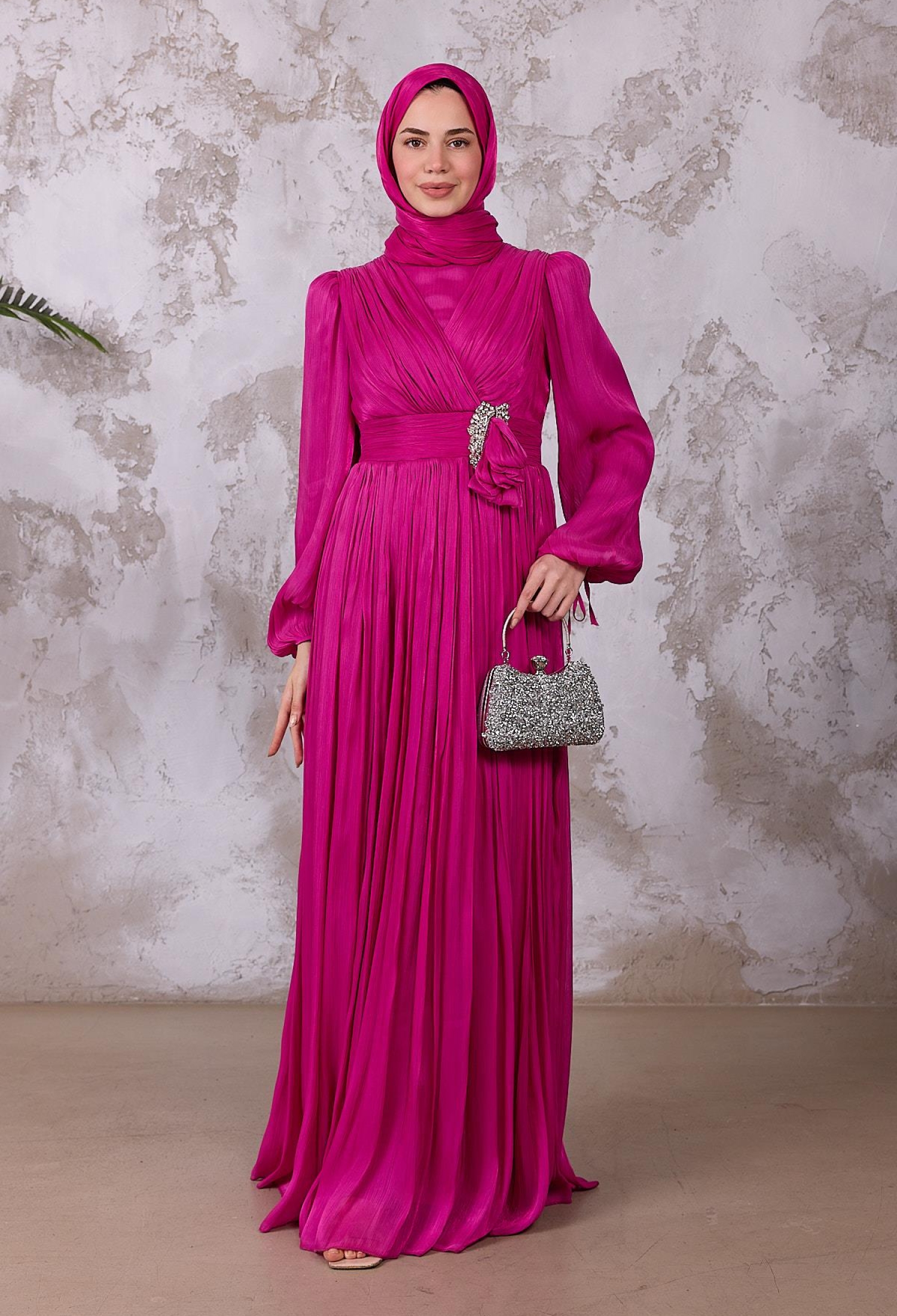 ElegantDress With V-Neck And Long Sleeves - Brand: Hulya Keser - Women & Kids, Baby Clothes Wholesale - TheBS Women