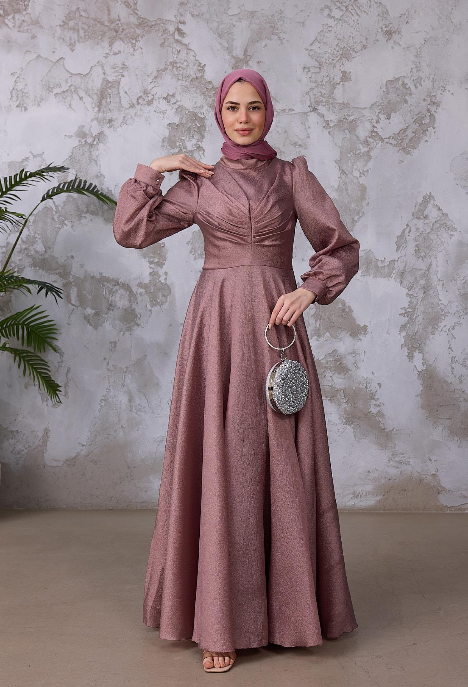 Pink Elegant Formal Modest Dress - Brand: Hulya Keser - Women & Kids, Baby Clothes Wholesale - TheBS Women