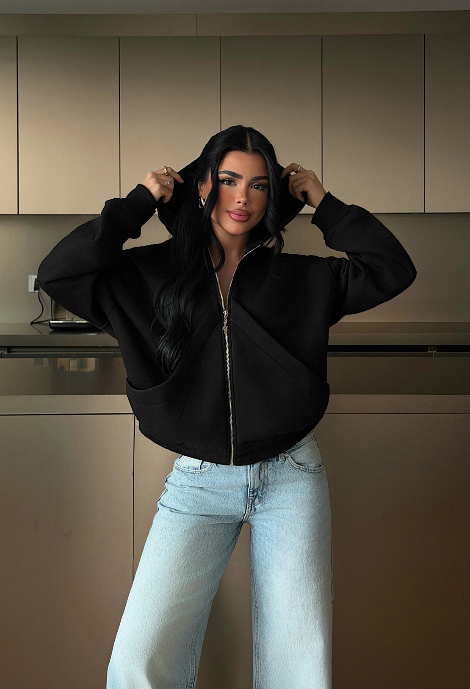 Cardigan Oversized Hooded Zip Up - Brand: EYYO ATELIER - Women & Kids, Baby Clothes Wholesale - TheBS Women