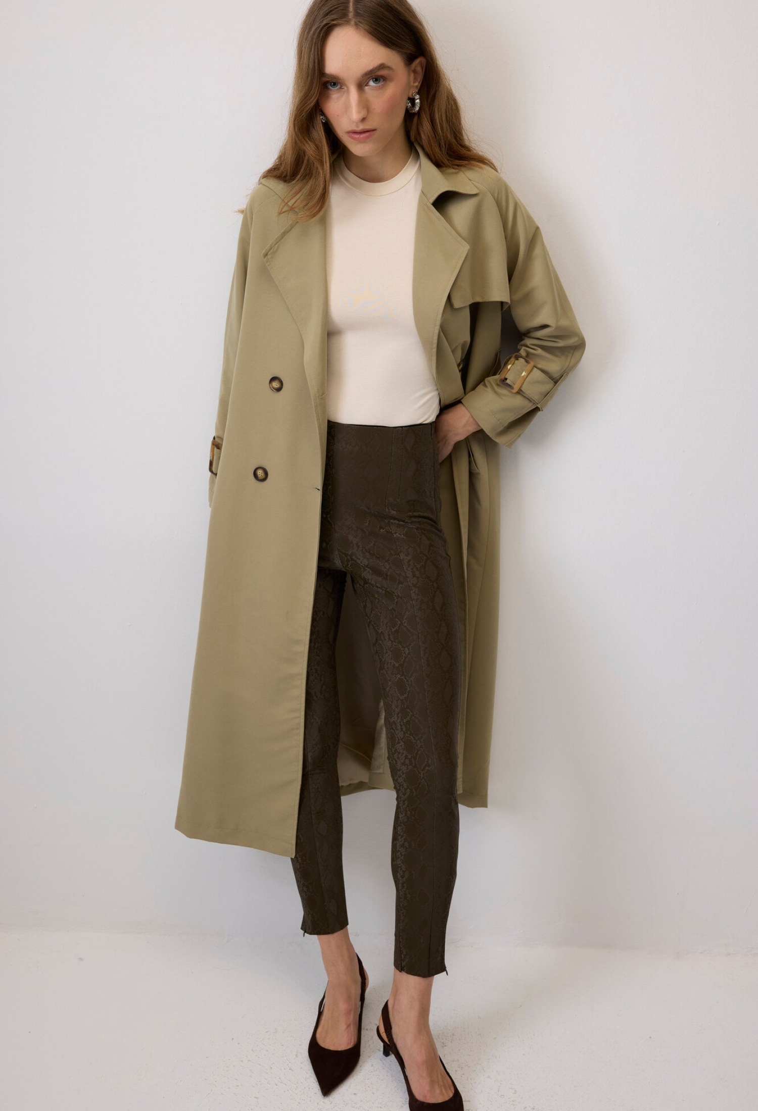 Khaki Sexy Casual Elegant Streetwear Leggings - Brand: Touche Prive - Women & Kids, Baby Clothes Wholesale - TheBS Women