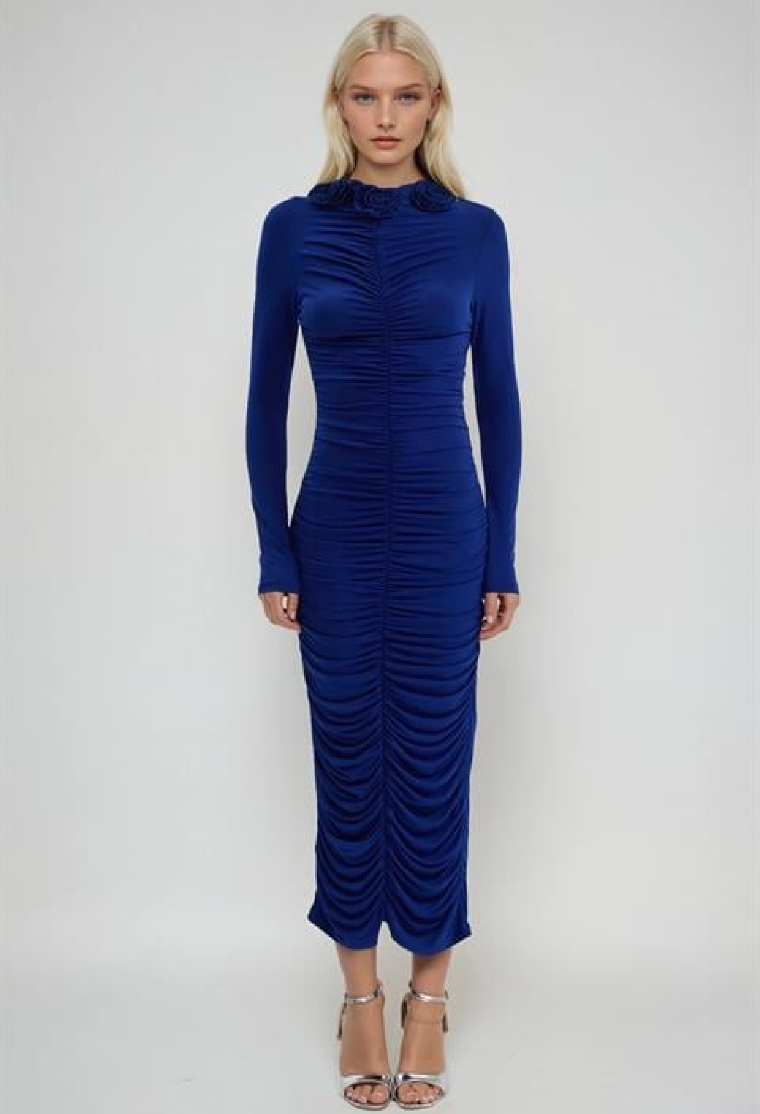 Blue Elegant Bodycon Midi DressLong Sleeve Formal - Brand: Sobe Istanbul - Women & Kids, Baby Clothes Wholesale - TheBS Women