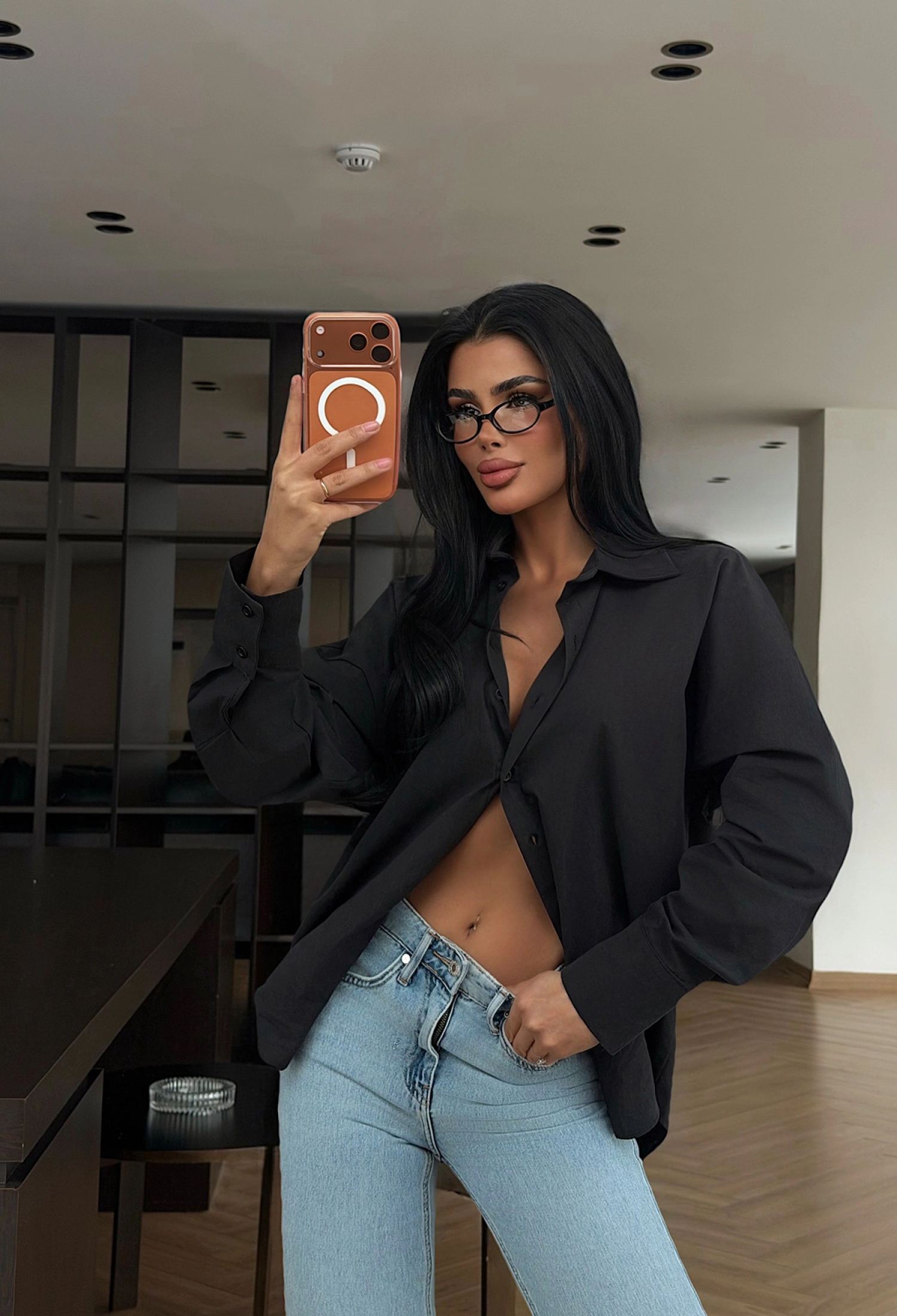 Oversized Casual Shirt With Notched Neck - Brand: EYYO ATELIER - Women & Kids, Baby Clothes Wholesale - TheBS Women