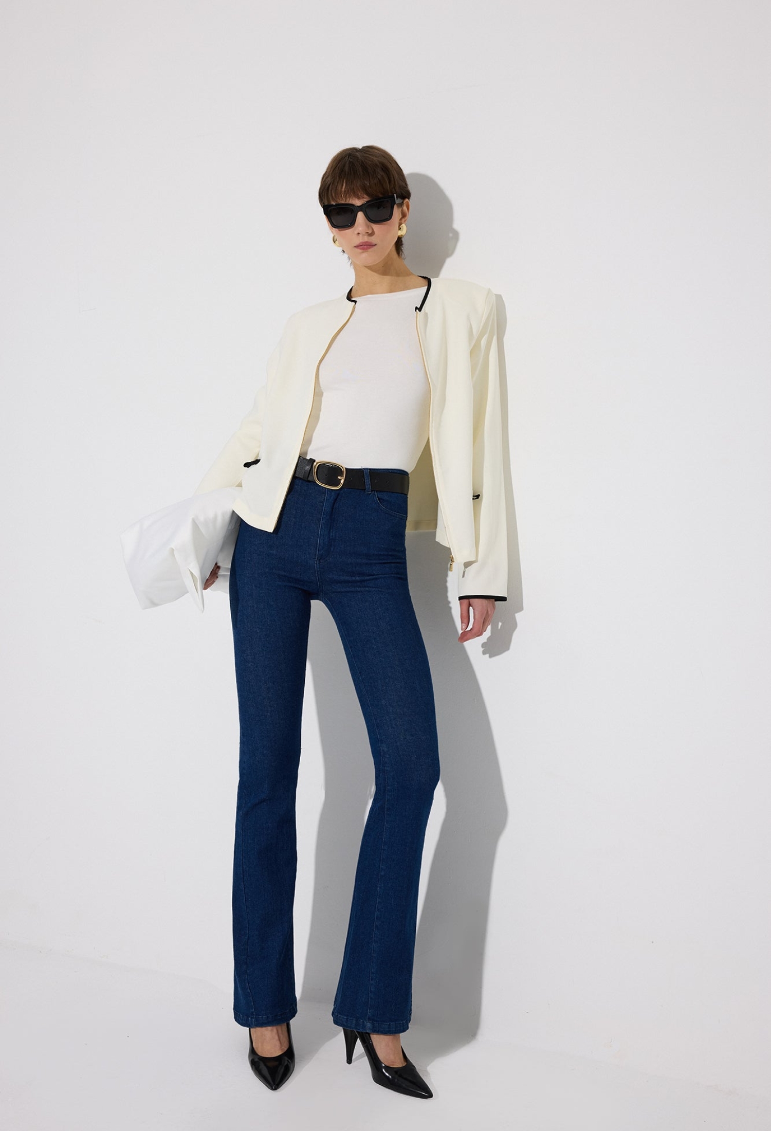 White Boat Neck Slim Fit Blouse - Brand: Touche Prive - Women & Kids, Baby Clothes Wholesale - TheBS Women