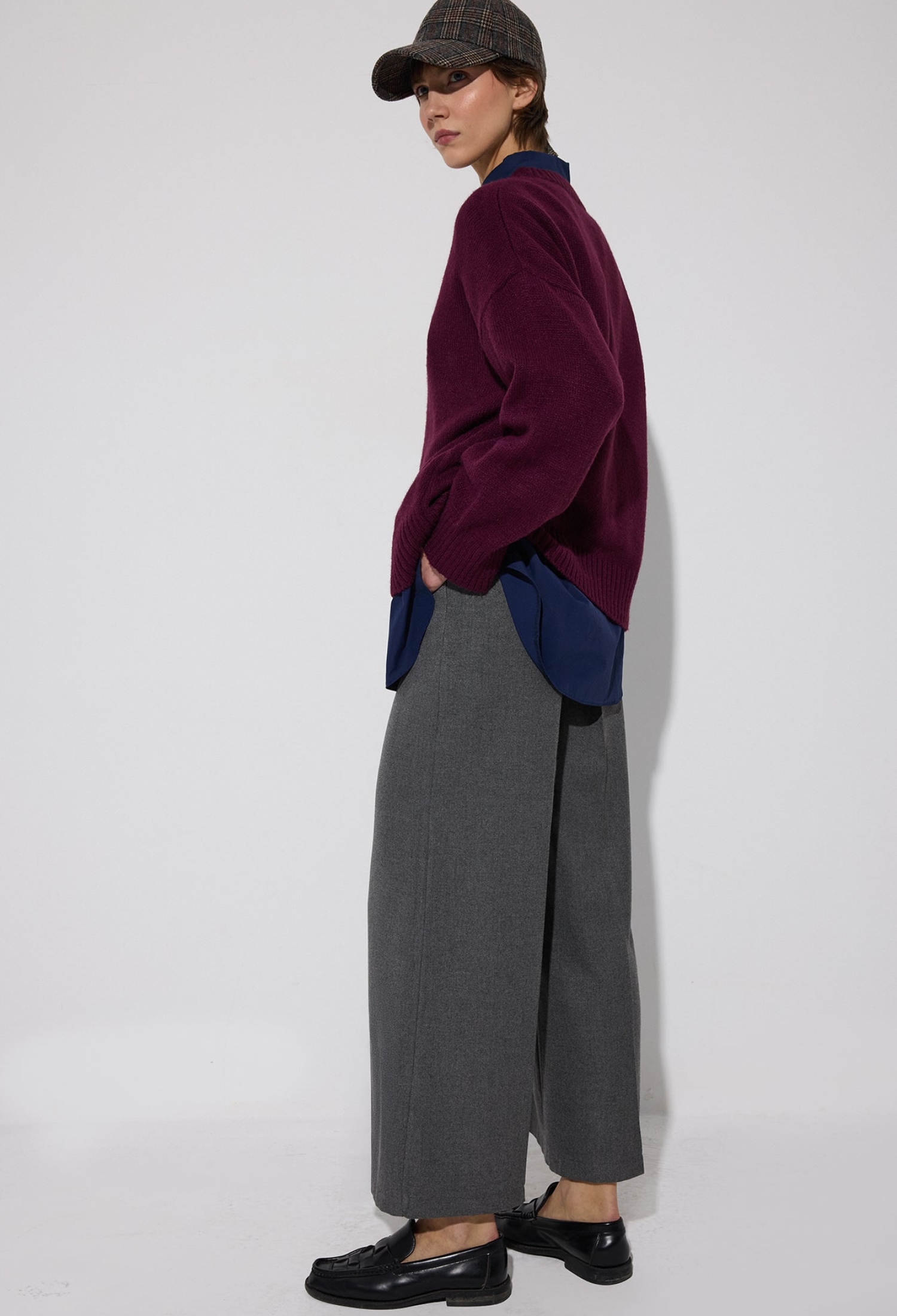 Grey Palazzo Pants Wide Leg Mid Waist - Brand: Touche Prive - Women & Kids, Baby Clothes Wholesale - TheBS Women