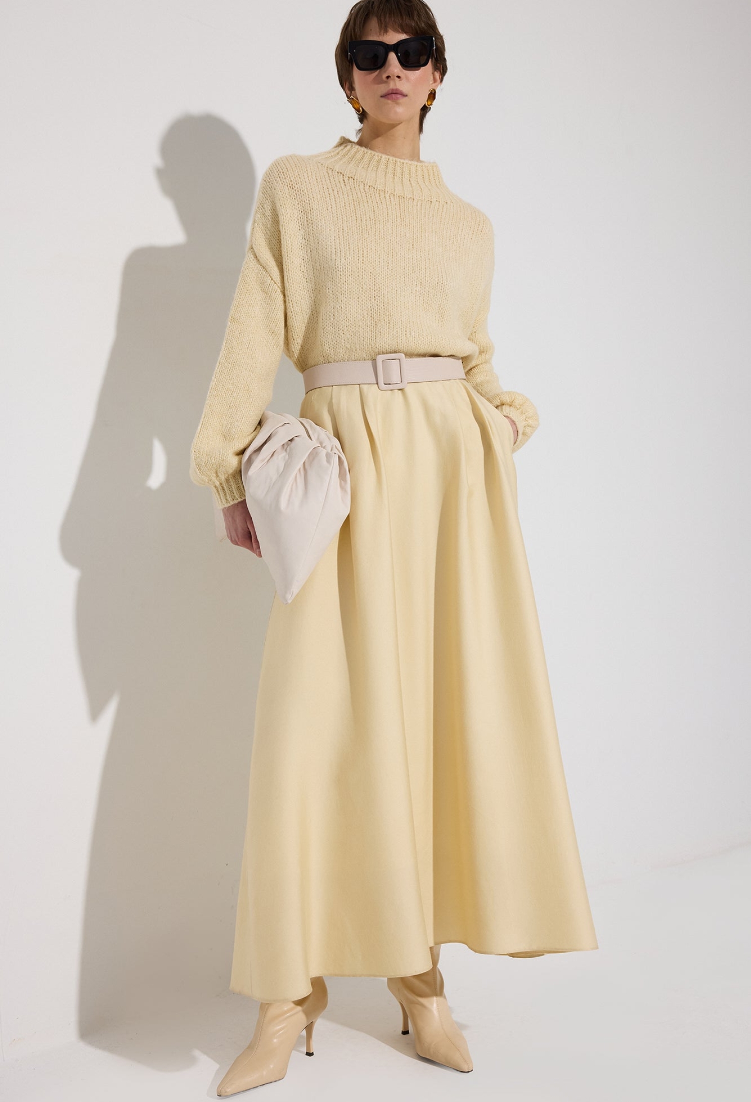 Flared Maxi Skirt With Buckle Closure - Brand: Touche Prive - Women & Kids, Baby Clothes Wholesale - TheBS Women