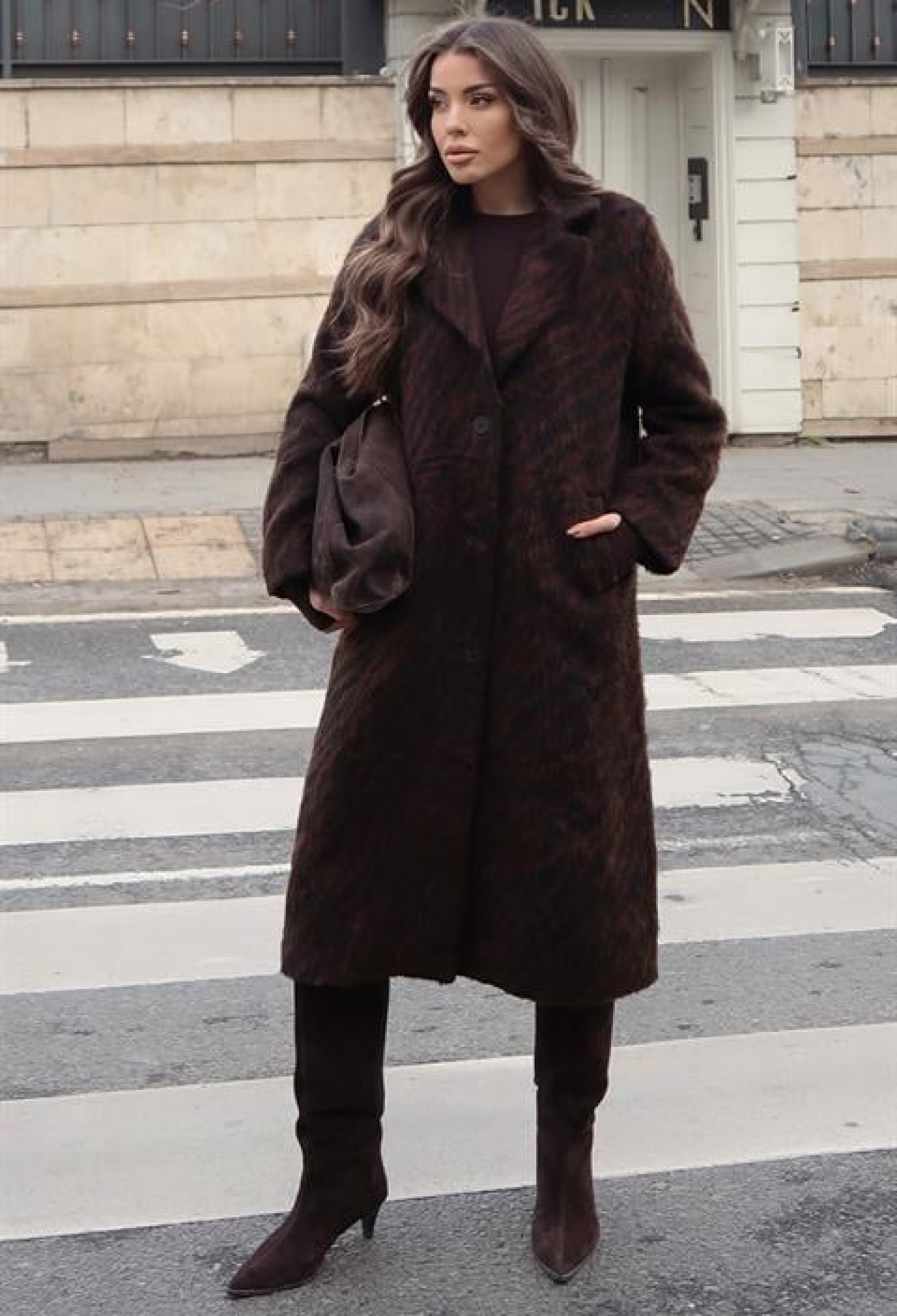 Elegant Single-Breasted Checkered Coat - Brand: Sobe Istanbul - Women & Kids, Baby Clothes Wholesale - TheBS Women