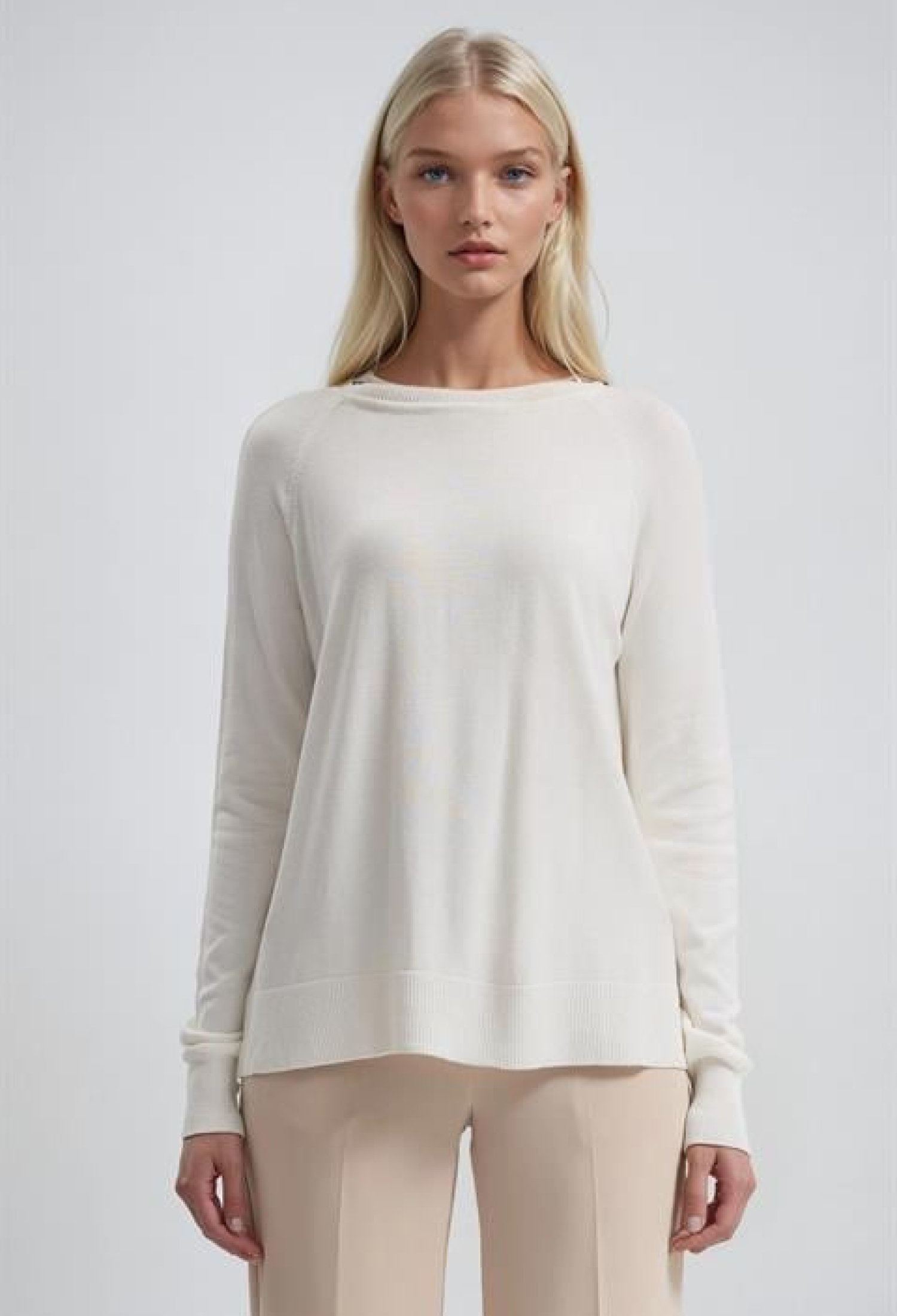 White Blouse With Boat Neck And Long Sleeves - Brand: Sobe Istanbul - Women & Kids, Baby Clothes Wholesale - TheBS Women