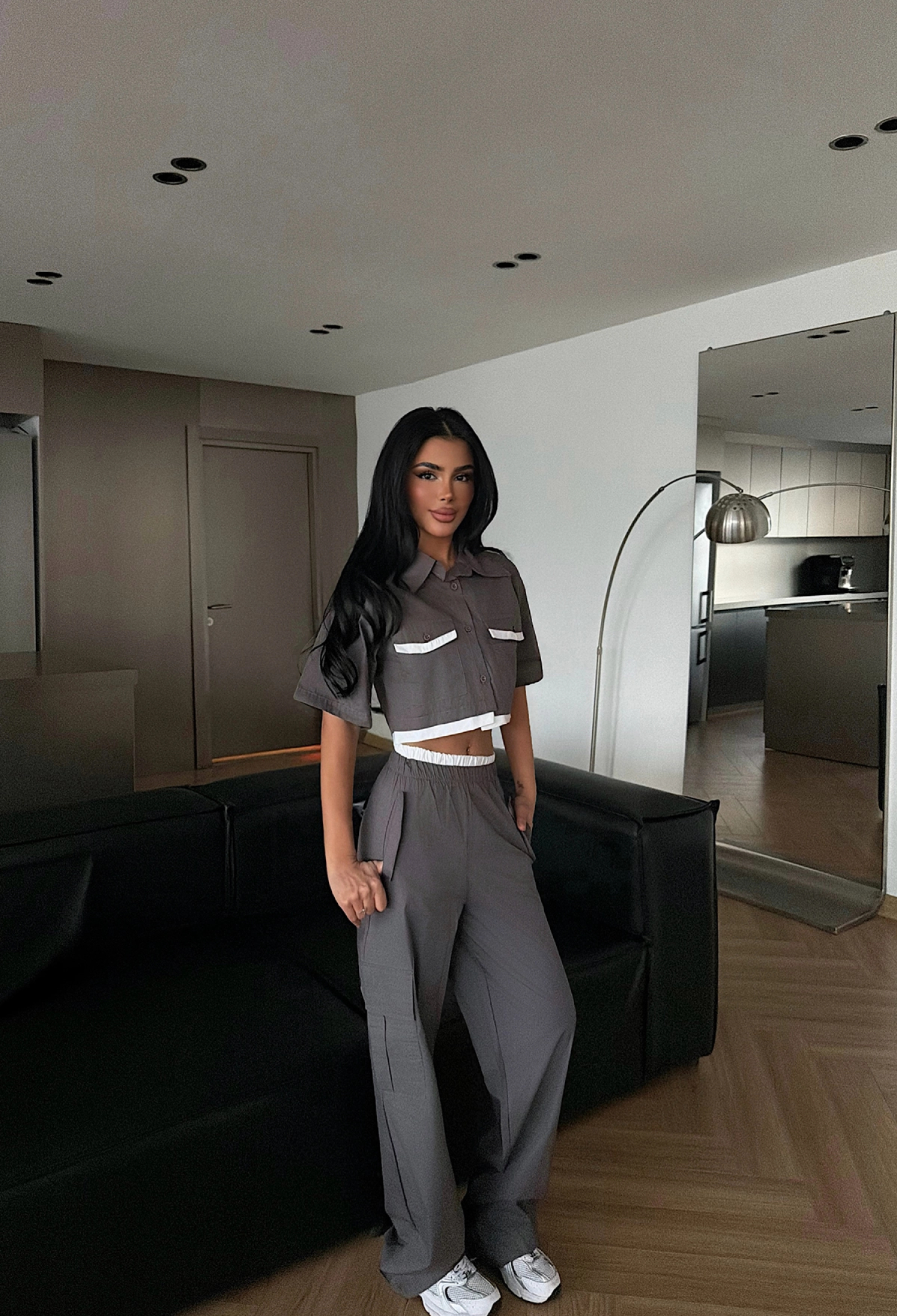 Grey Casual Streetwear Sport Set - Brand: EYYO ATELIER - Women & Kids, Baby Clothes Wholesale - TheBS Women