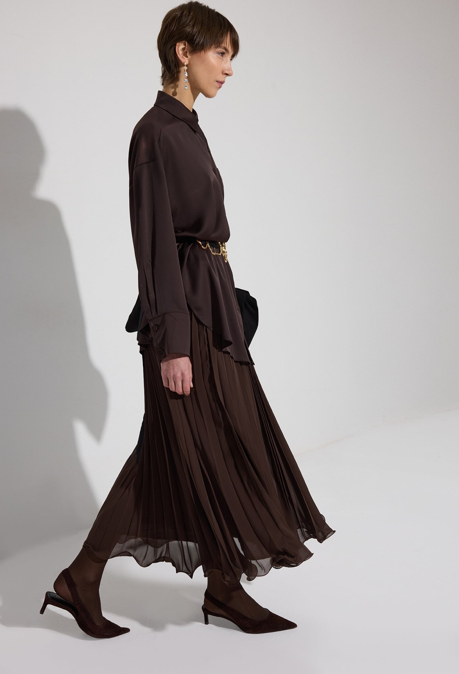 Oversized Formal Shirt With Notched Neck - Brand: Touche Prive - Women & Kids, Baby Clothes Wholesale - TheBS Women