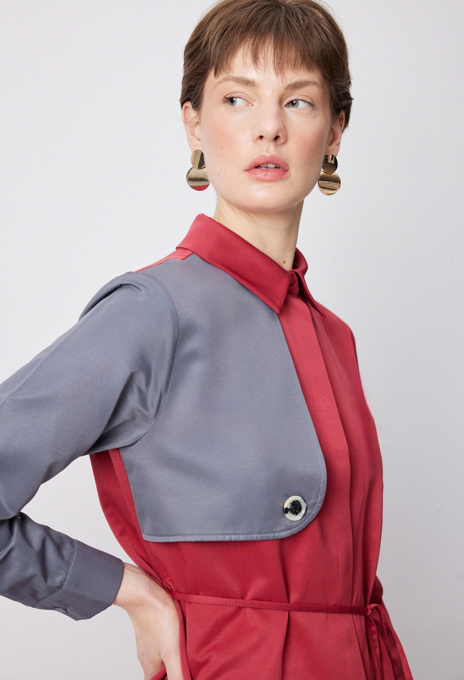 Red Casual Formal Elegant Shirt - Brand: Touche Prive - Women & Kids, Baby Clothes Wholesale - TheBS Women