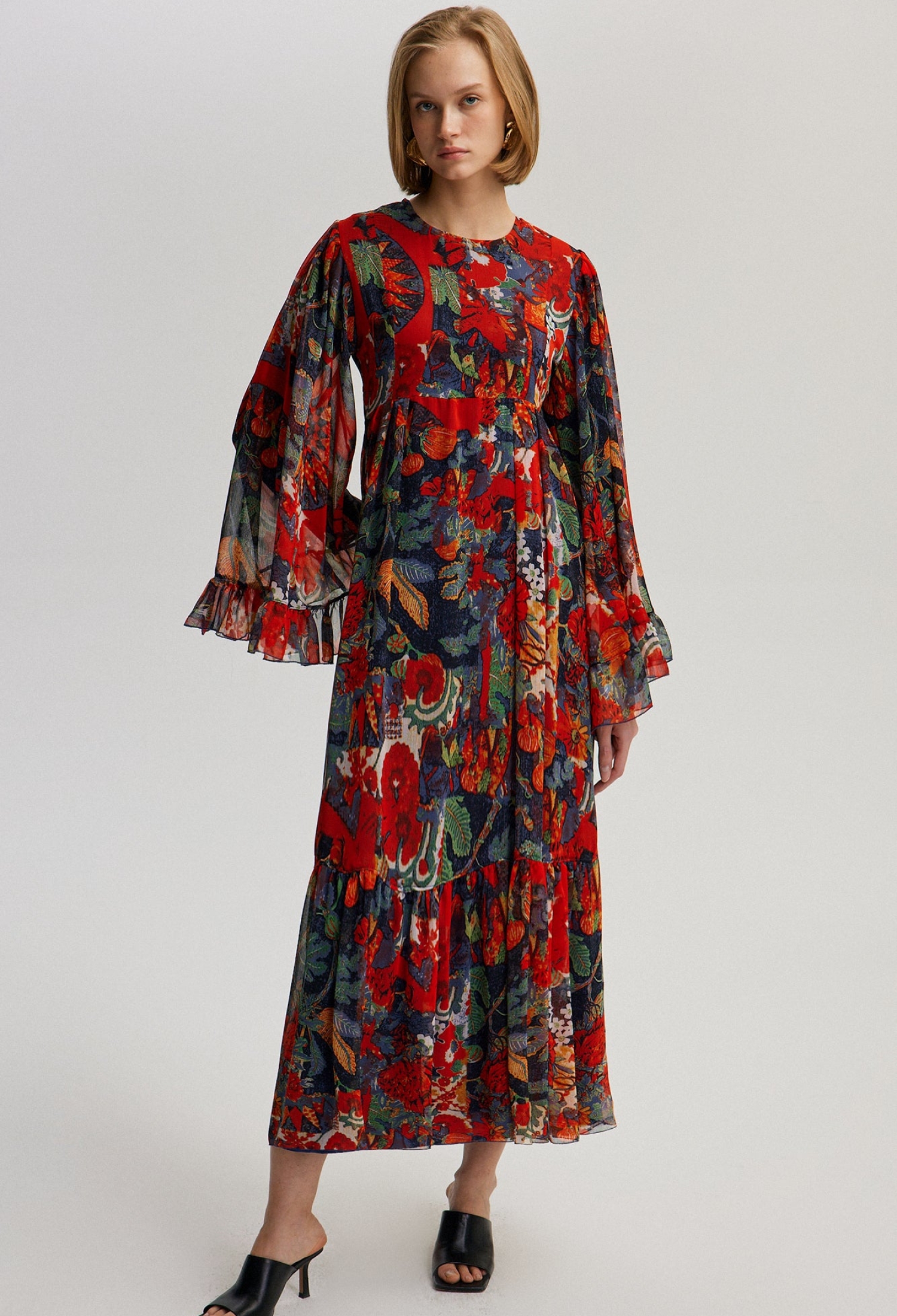 Red Boho Elegant Floor Length Dress - Brand: Touche Prive - Women & Kids, Baby Clothes Wholesale - TheBS Women