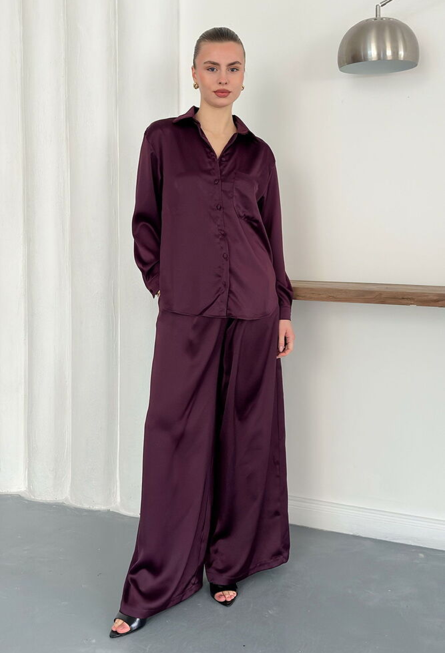 Claret Red Elegant Formal Palazzo Pants - Brand: Topshow - Women & Kids, Baby Clothes Wholesale - TheBS Women