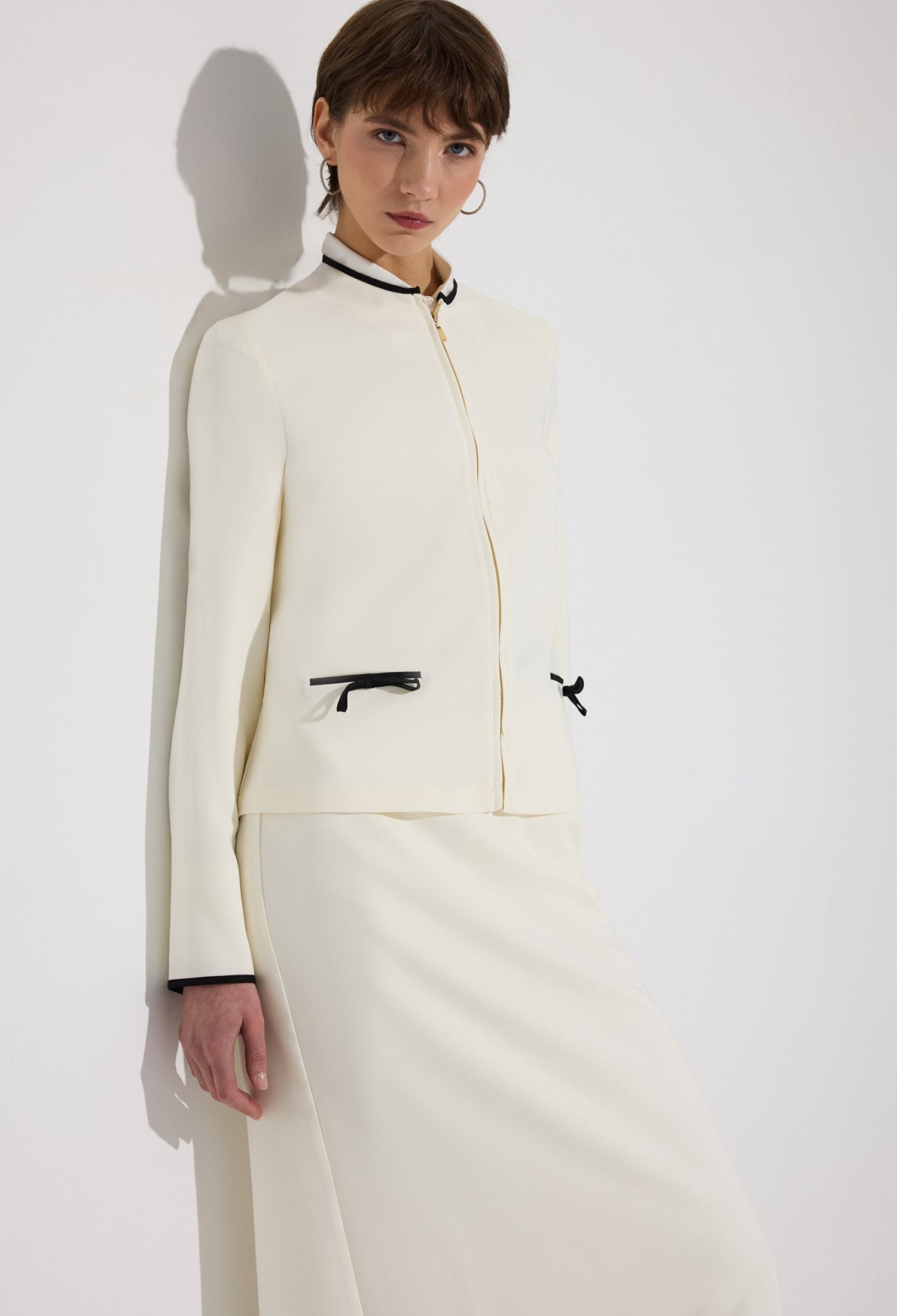 White Elegant Single-Breasted Blazer Jacket - Brand: Touche Prive - Women & Kids, Baby Clothes Wholesale - TheBS Women