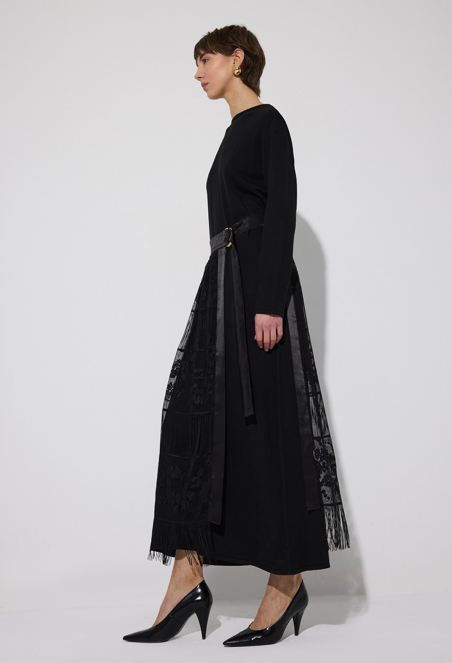 Black Elegant High Waist Wrap Maxi Skirt - Brand: Touche Prive - Women & Kids, Baby Clothes Wholesale - TheBS Women