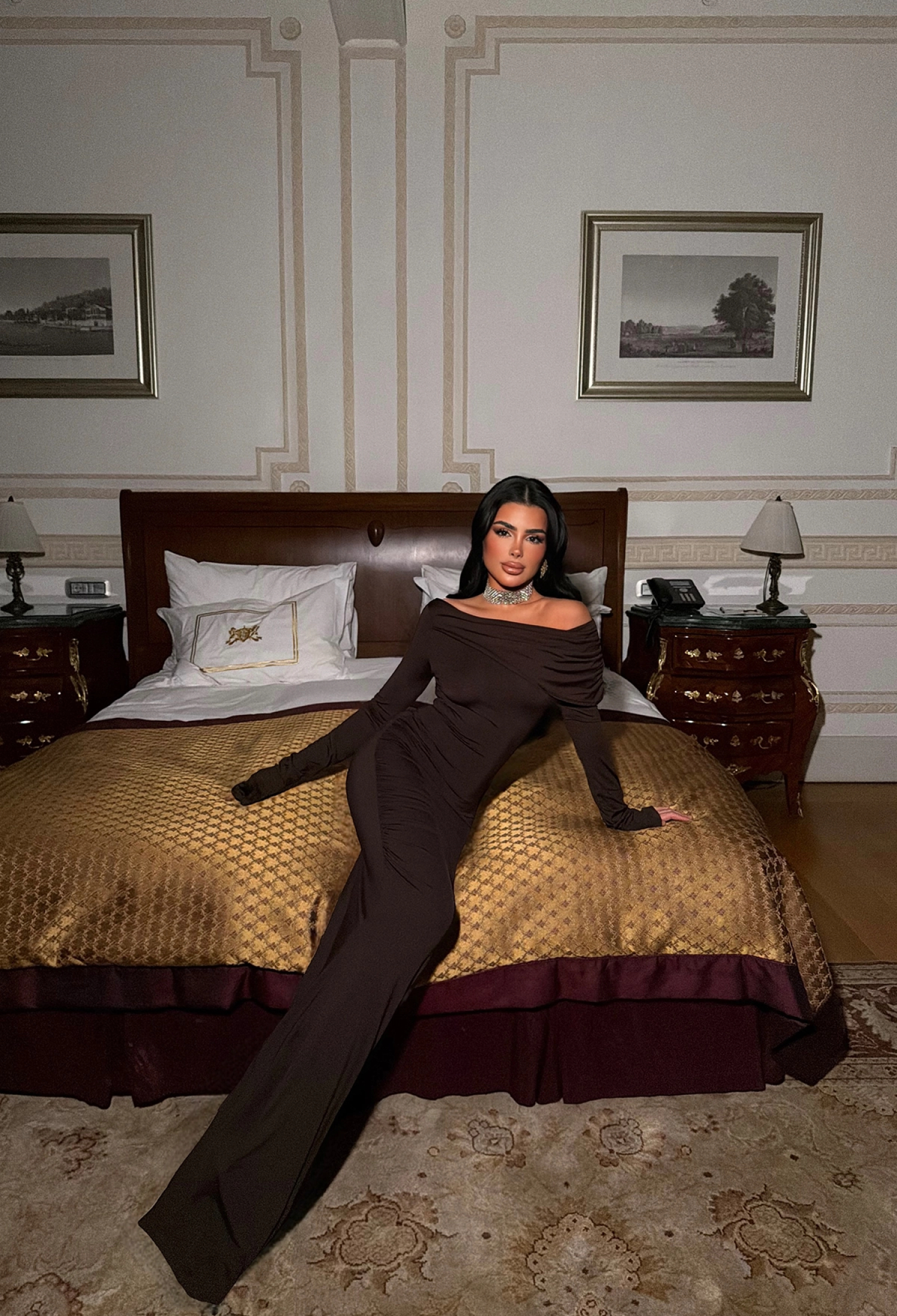 Elegant Black Bodycon Dress With Off Shoulder Neck - Brand: EYYO ATELIER - Women & Kids, Baby Clothes Wholesale - TheBS Women