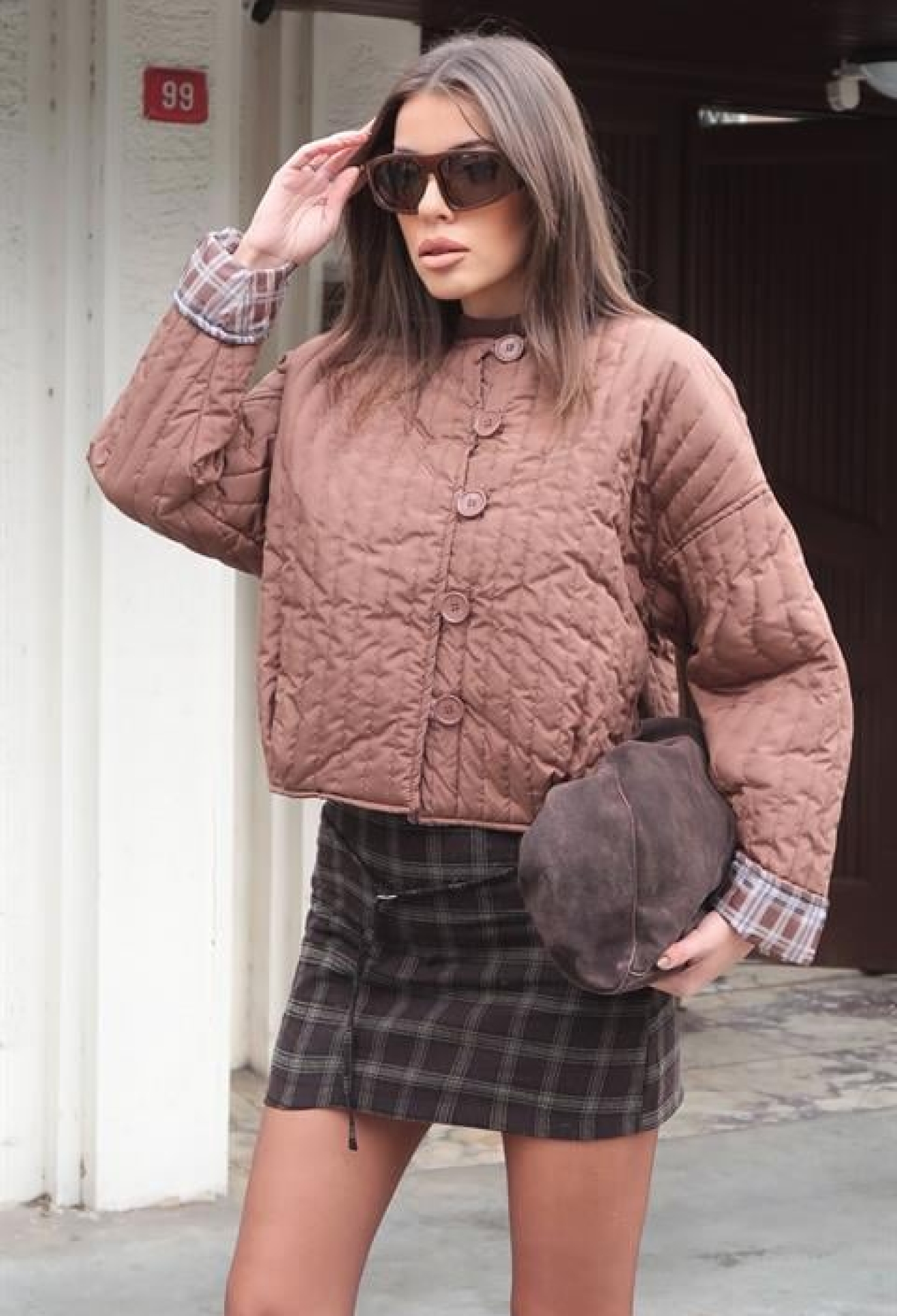 Brown Shacket Jacket Oversized Fit Buttoned Crop - Brand: Sobe Istanbul - Women & Kids, Baby Clothes Wholesale - TheBS Women