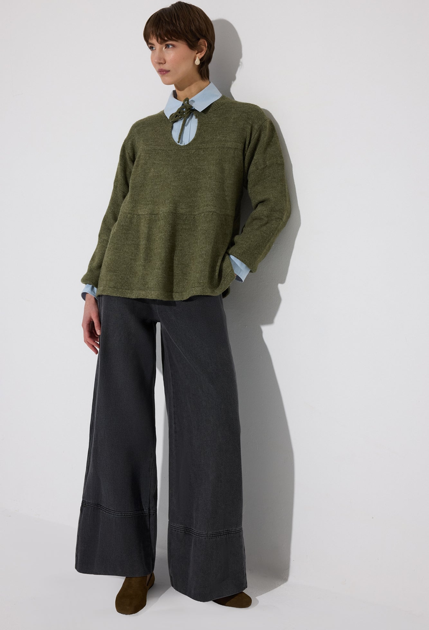 Oversized Fit Sweater With Round Neck - Brand: Touche Prive - Women & Kids, Baby Clothes Wholesale - TheBS Women