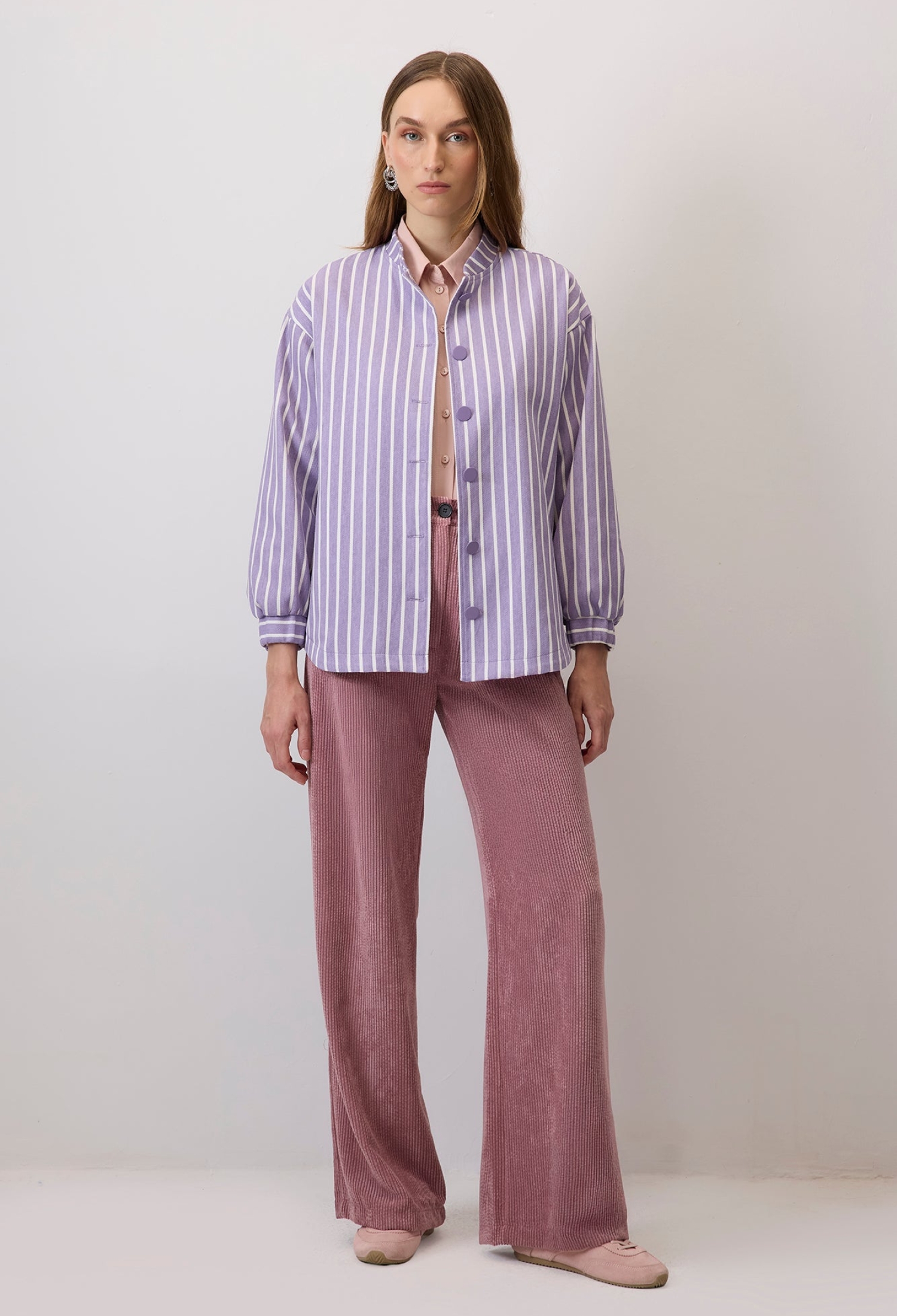 Purple Casual Elegant Preppy Streetwear Modest Jacket - Brand: Touche Prive - Women & Kids, Baby Clothes Wholesale - TheBS Women