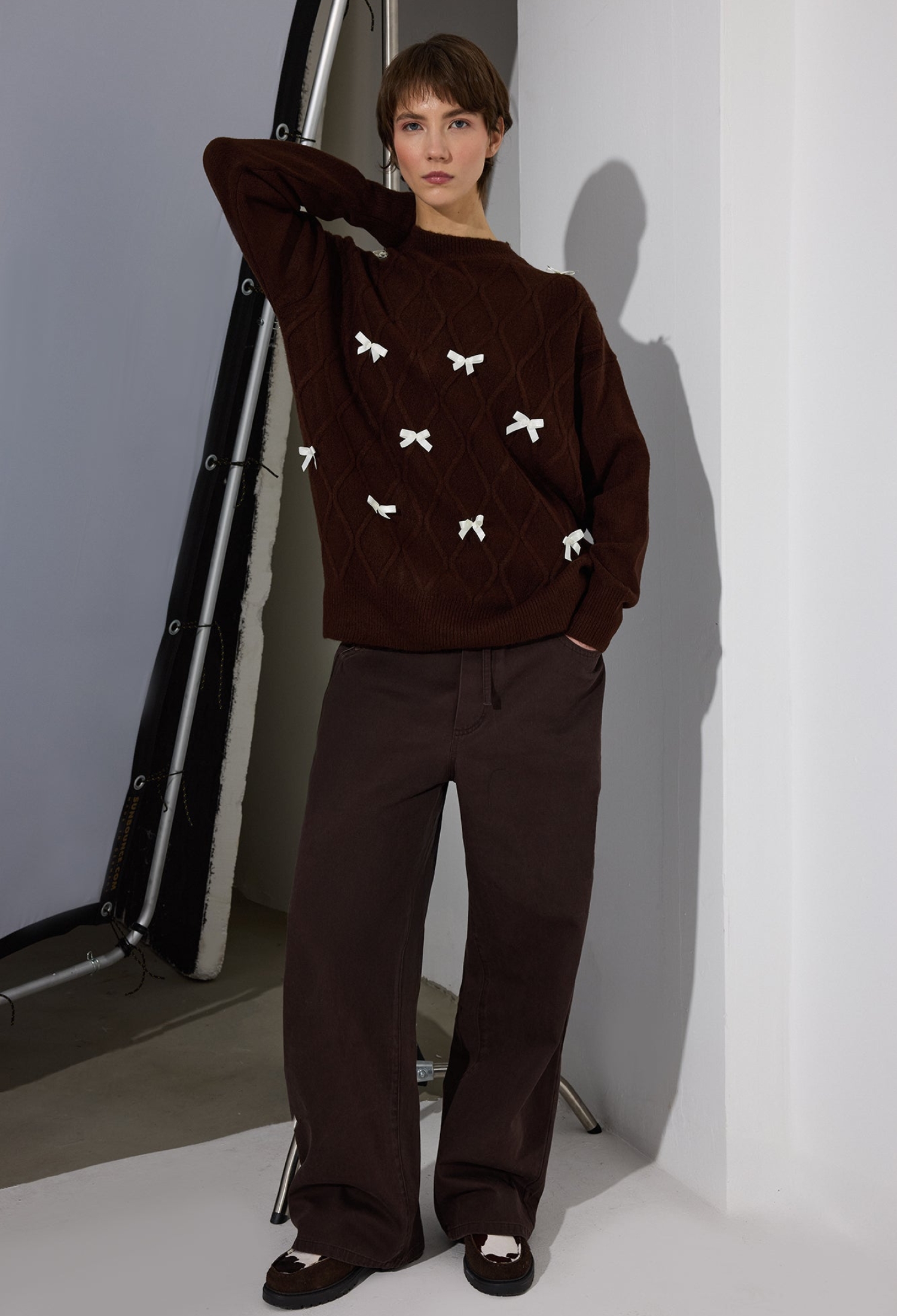 Plaid Oversized Fit Crew Neck Sweater - Brand: Touche Prive - Women & Kids, Baby Clothes Wholesale - TheBS Women