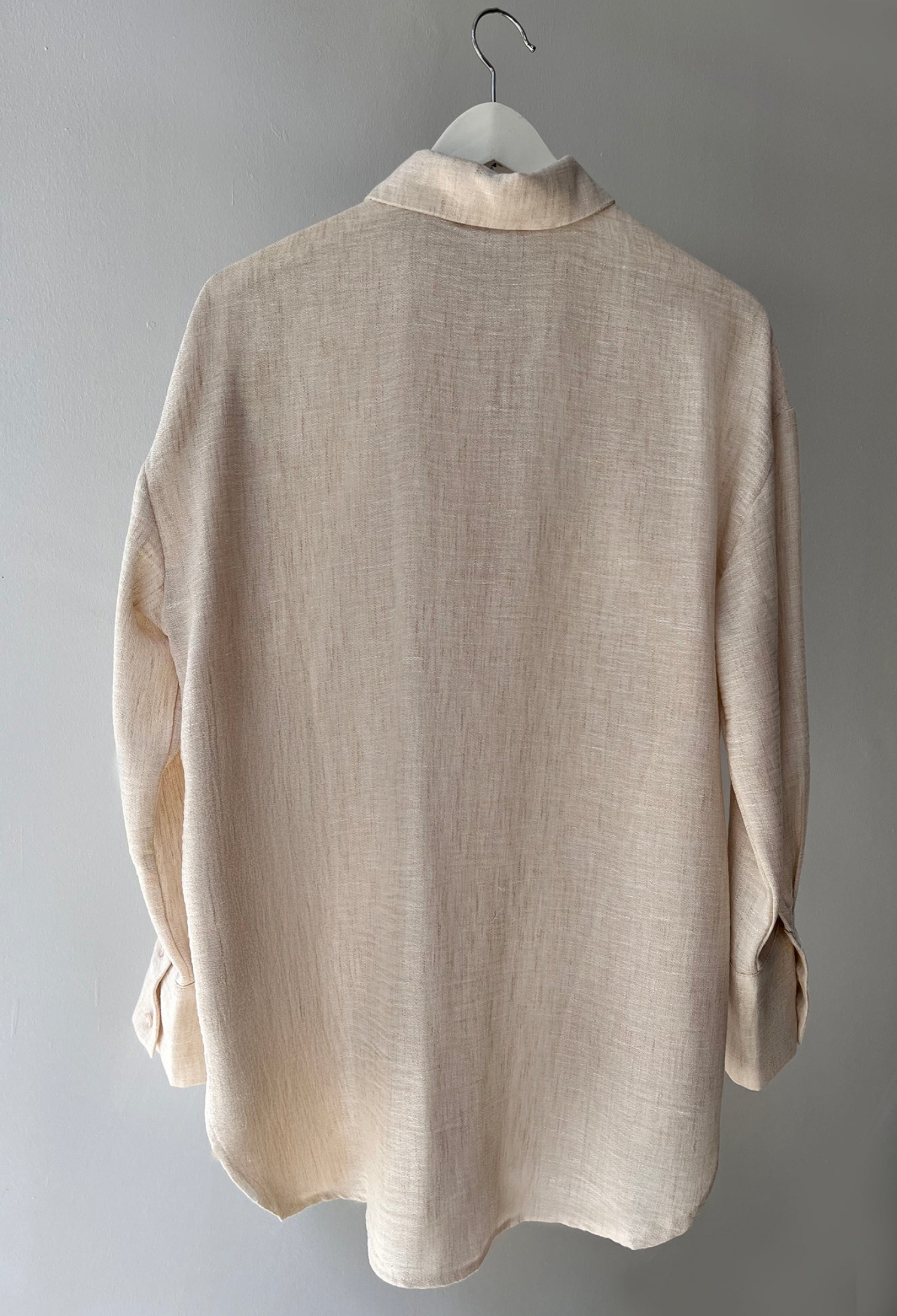 Beige Oversized Fit Polo Neck Buttoned Tunic - Brand: Touche Prive - Women & Kids, Baby Clothes Wholesale - TheBS Women